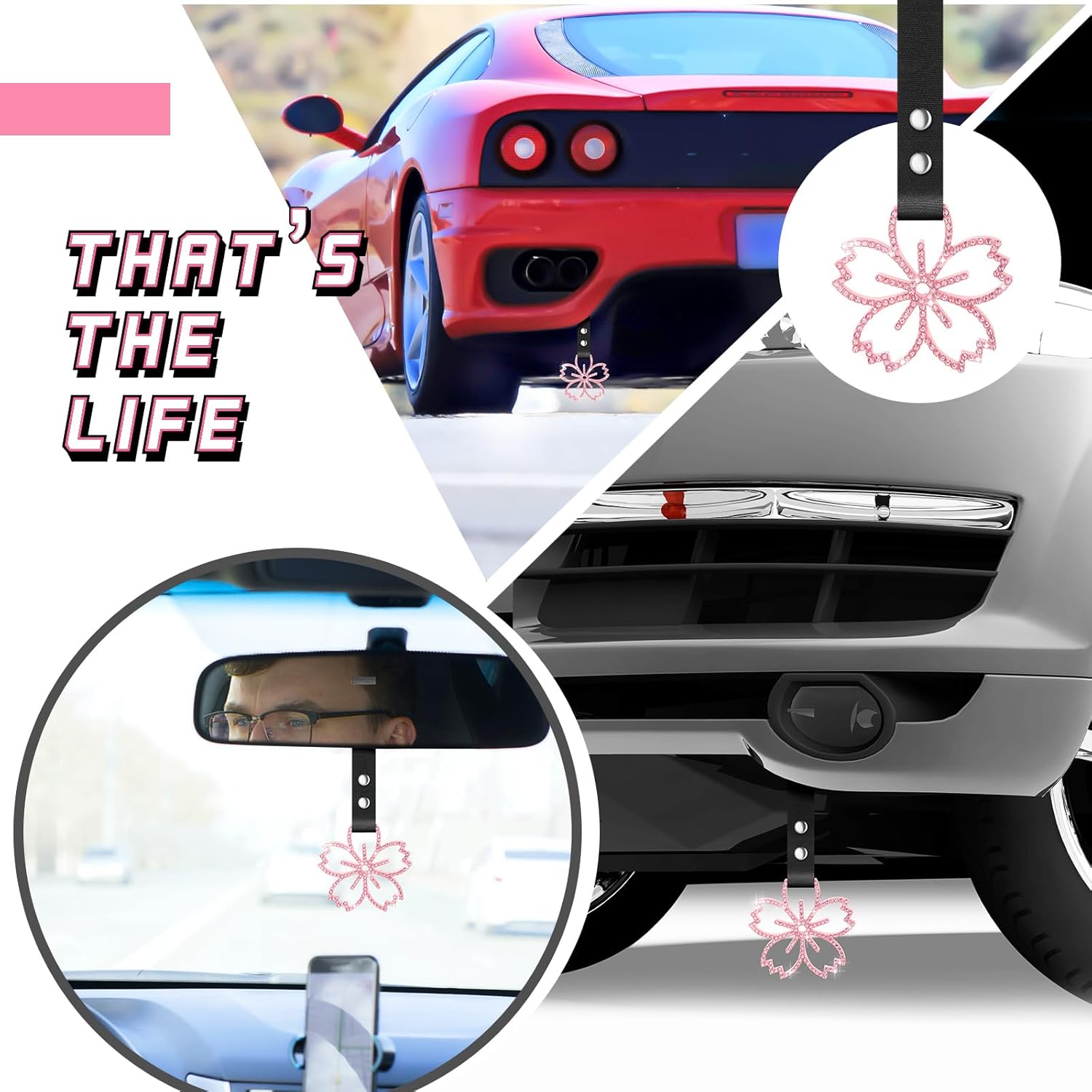 Fabbay Cherry Blossoms Car Handle Strap Drift Charm