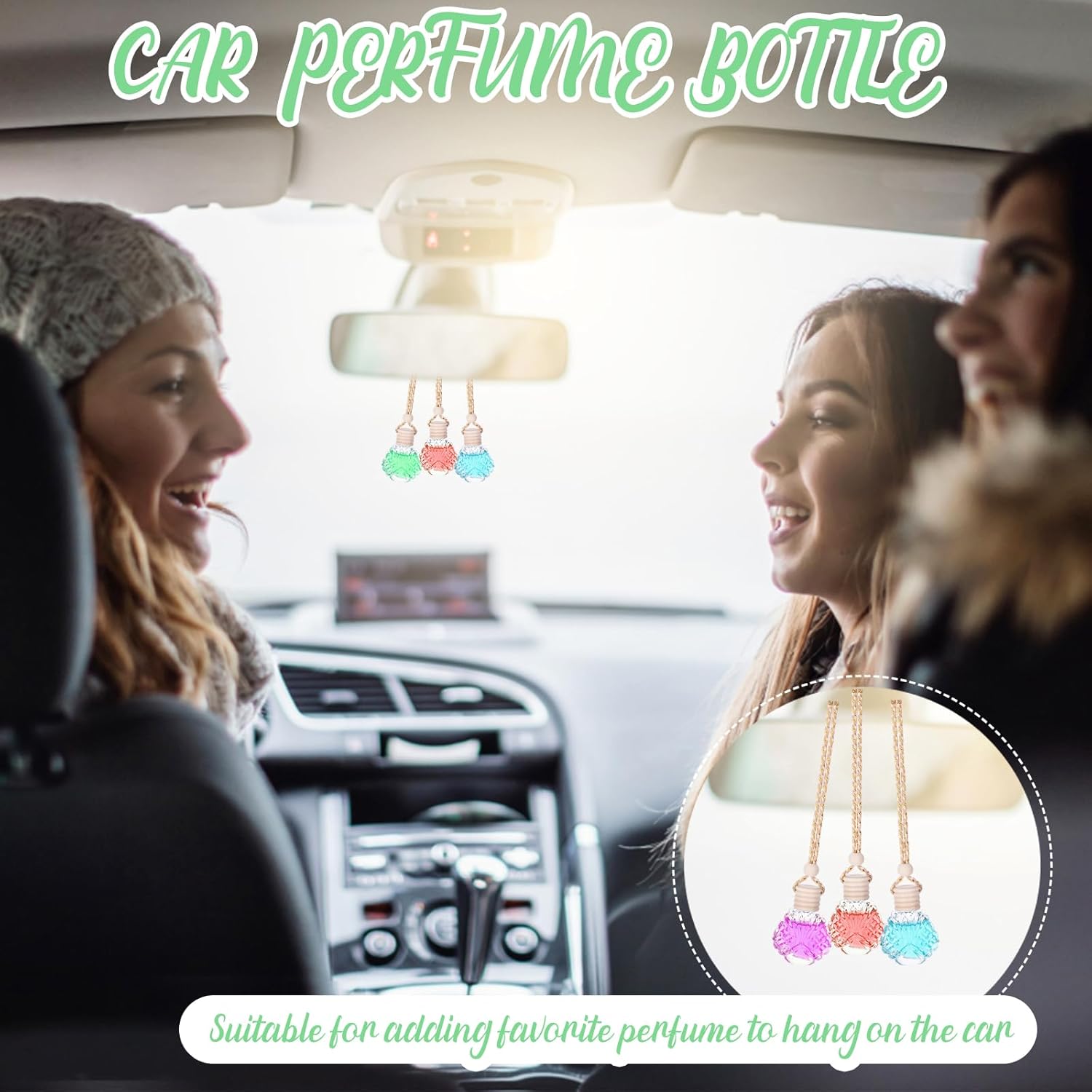 60 Pcs Hanging Car Air Freshener Diffuser Bottle Set