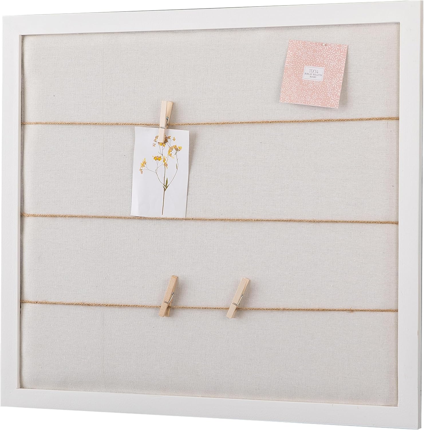 SOFE Rustic White Linen Bulletin Board 28x32