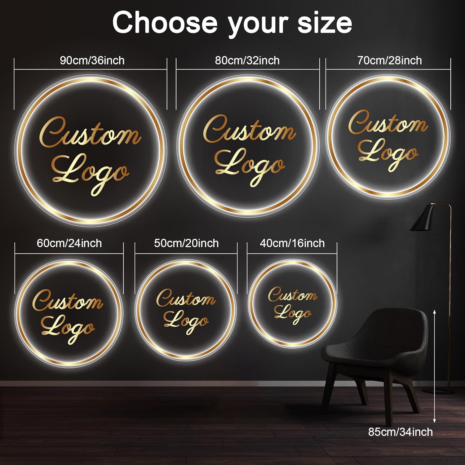 Custom Neon Logo Sign LED Backlit Acrylic Metal Business Sign