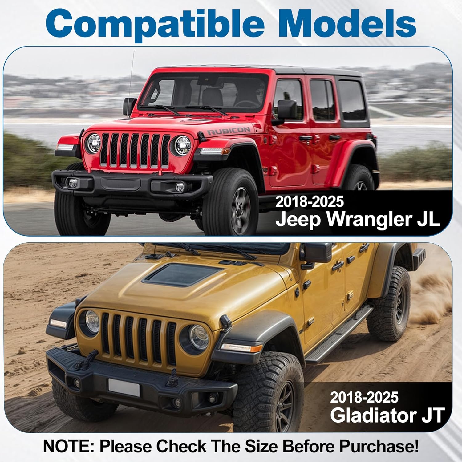 Magnetic Keyhole Covers for Jeep Wrangler JL 2018-2025 Black