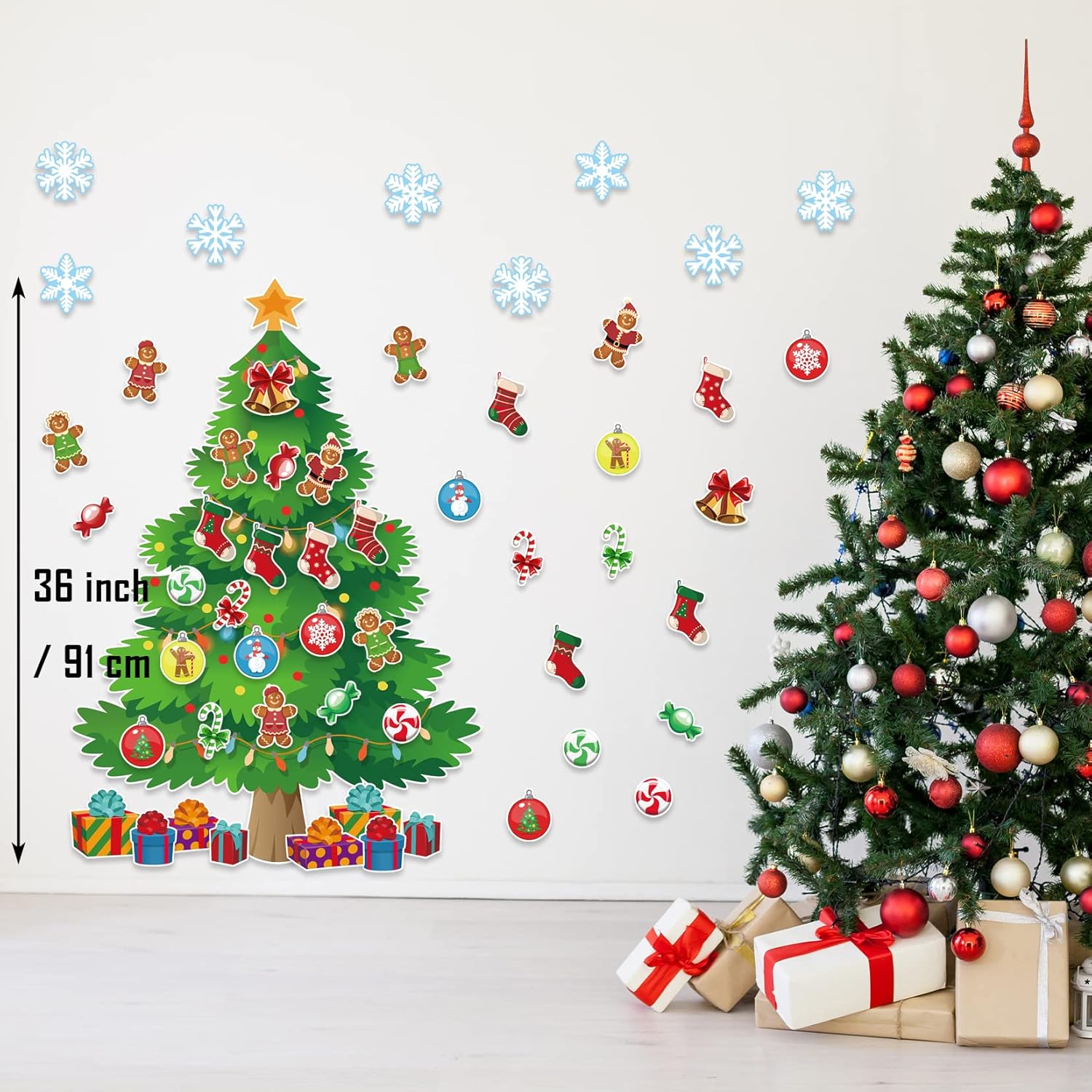3ft Christmas Tree Bulletin Board Set with Cutouts and Glue Dots