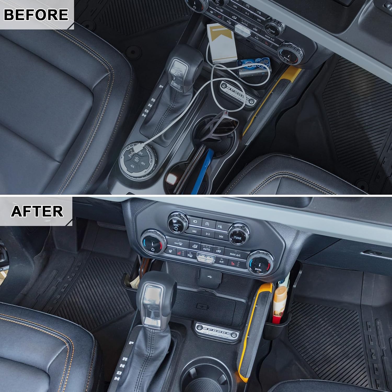 TOPINSTALL Gear Shifter Organizer for Ford Bronco 2021-2025