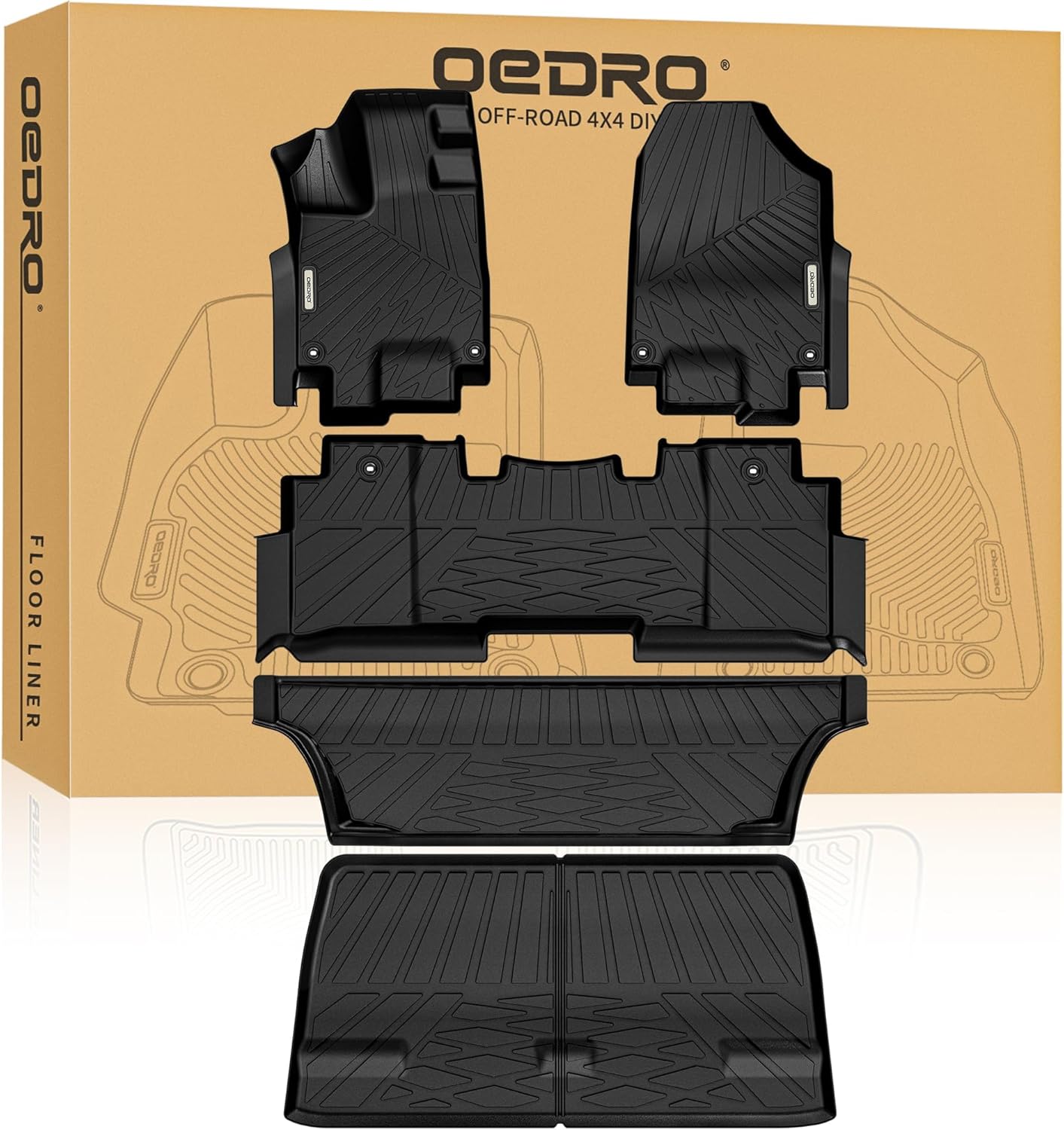OEDRO Floor Mats for Honda Odyssey 2018-2025 Black