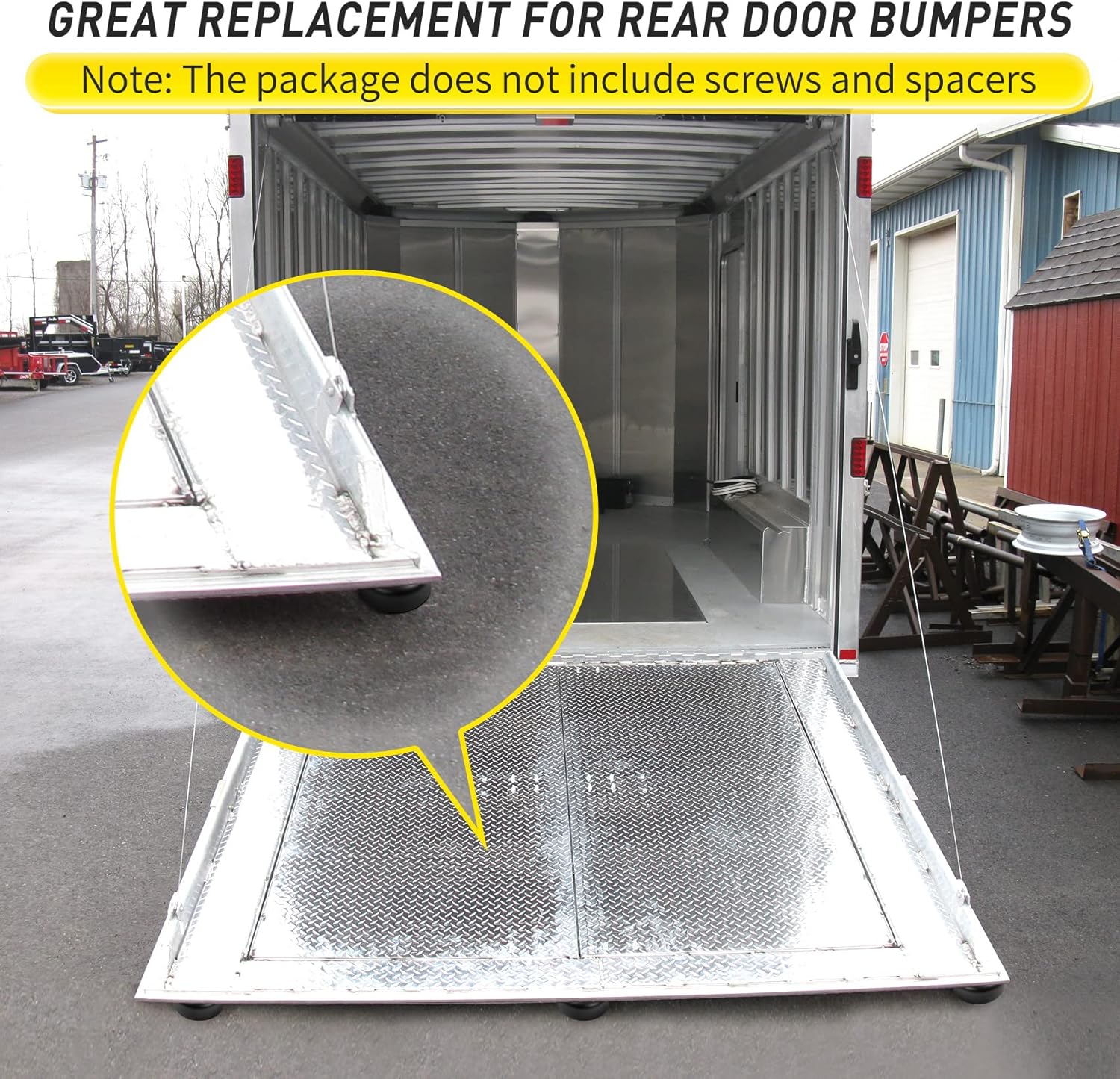 Trailer Ramp Door Rubber Bumpers 4 Pcs Black