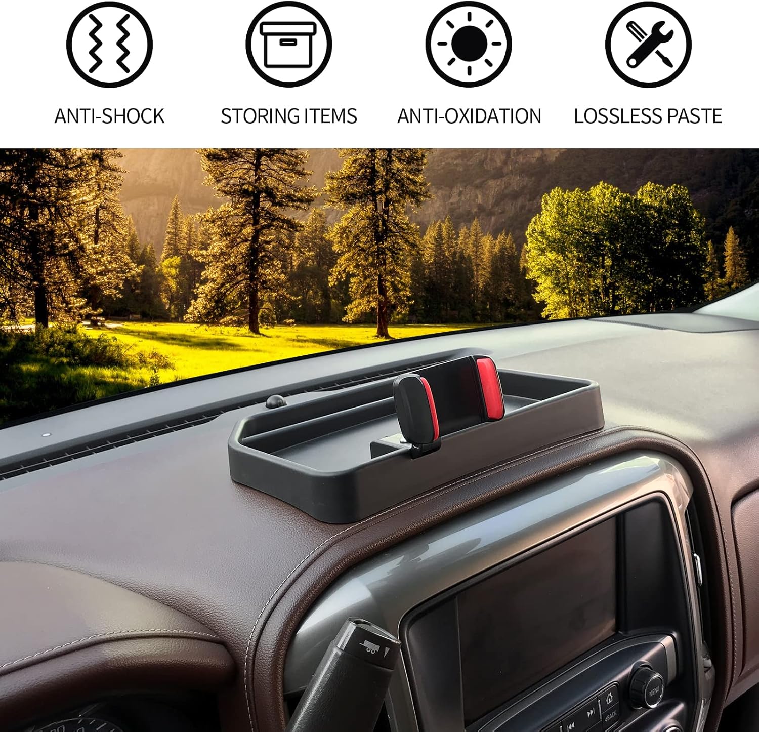 Chevy Silverado Dash Phone Holder Mount - Black