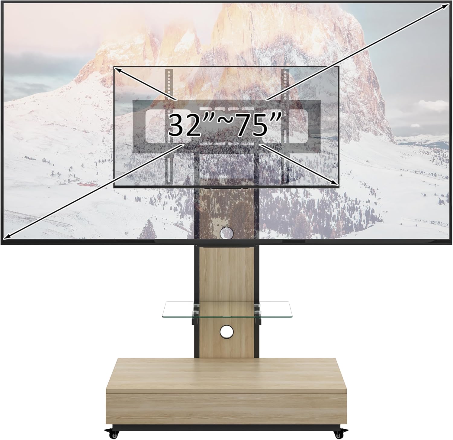 Sharejoyer TV Stand with Sliding Drawer and Wheels