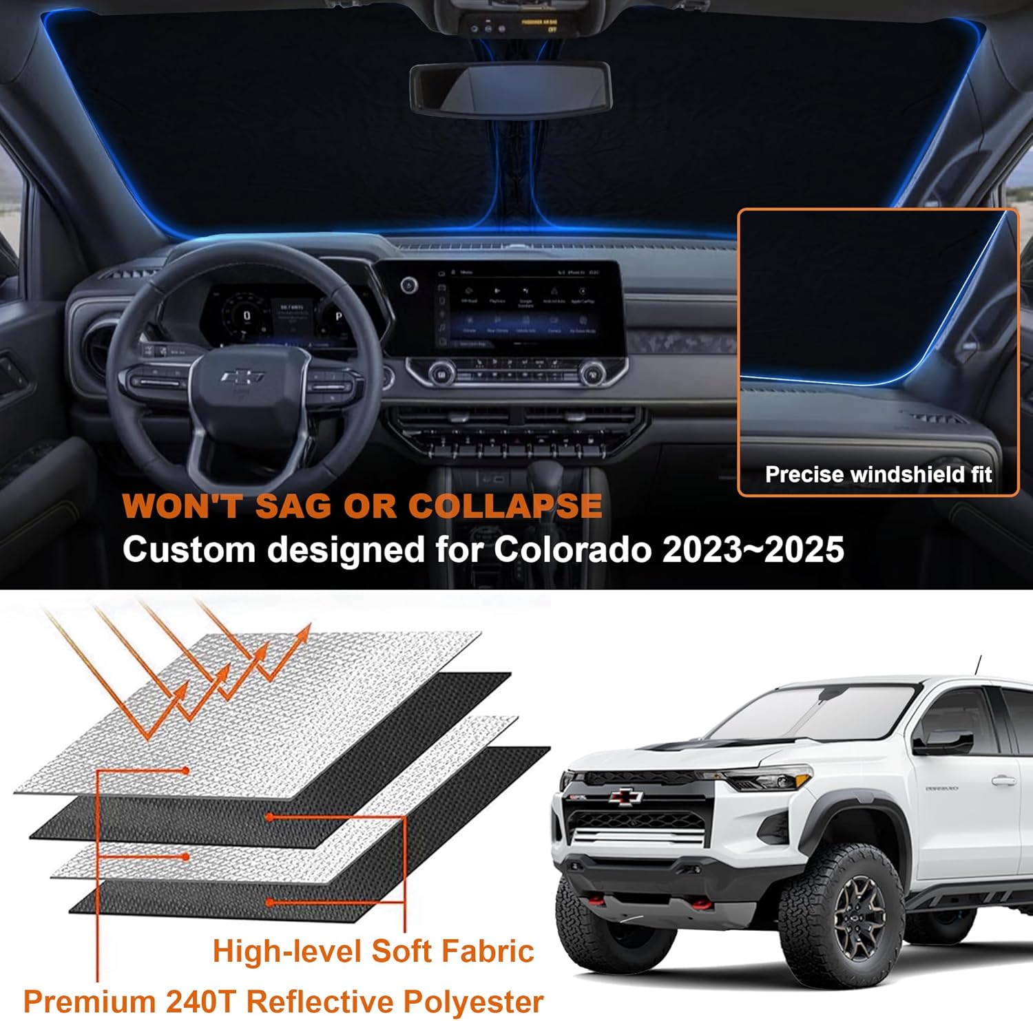 Chevrolet Colorado Windshield Sun Shade 2023 2024 2025