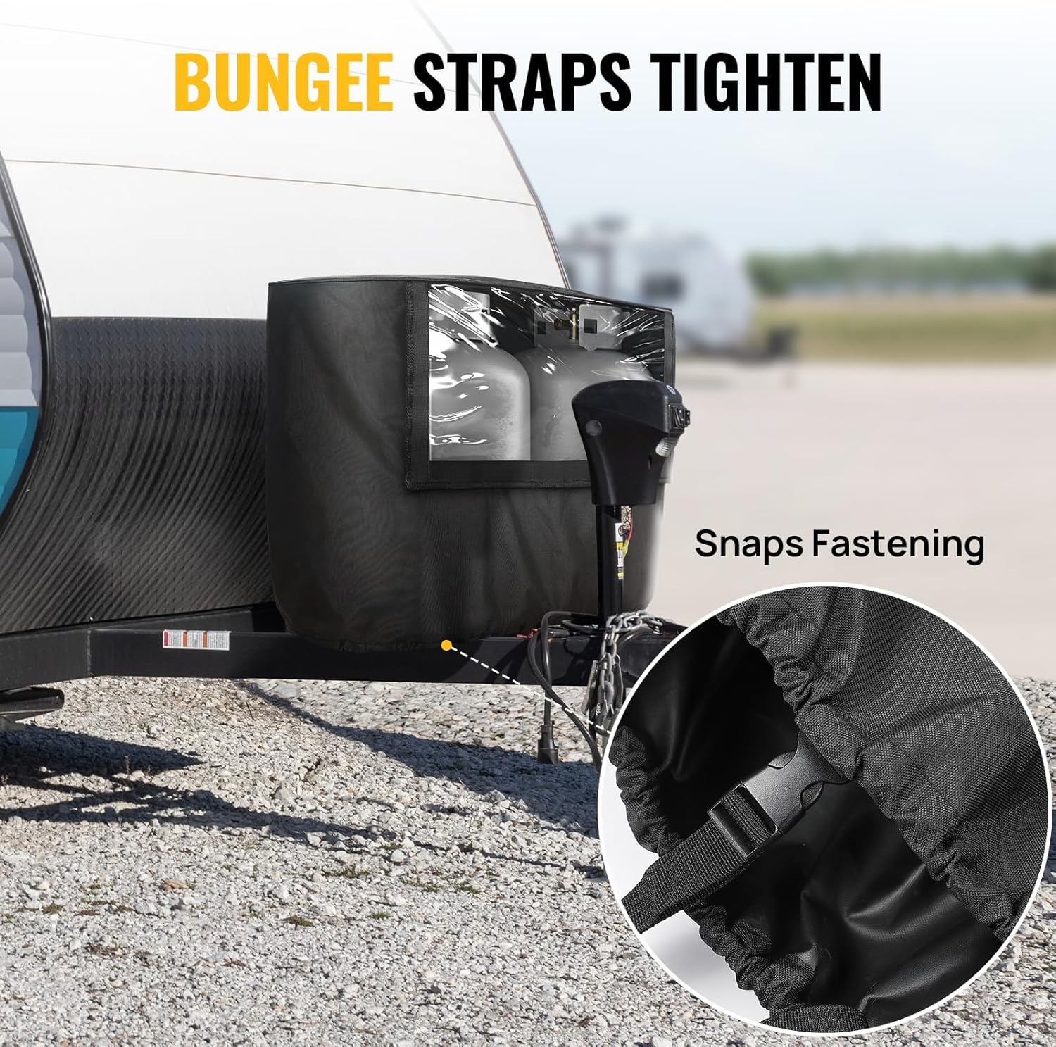 BougeRV Propane Tank Cover with Visible Valve Black