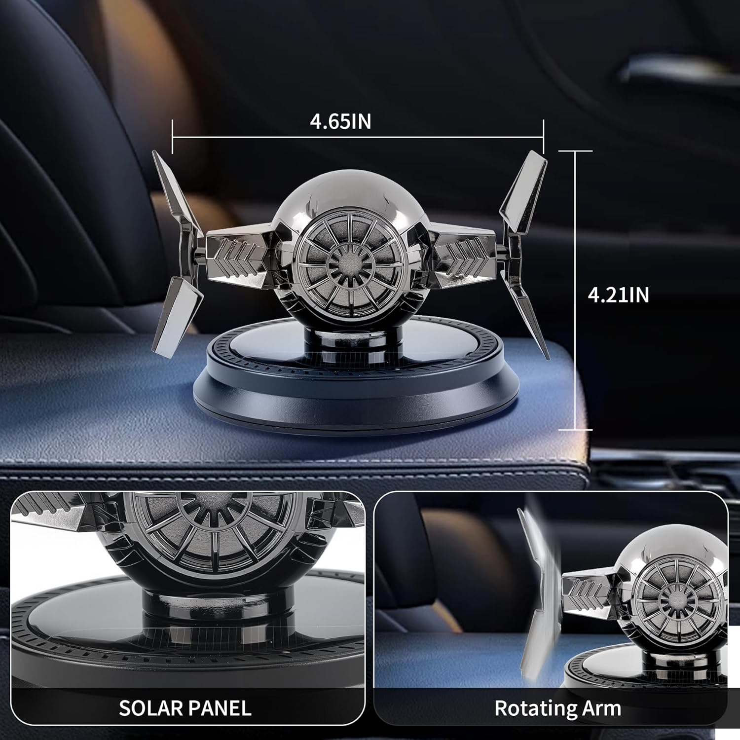 Solar-Powered Car Air Freshener with Rotating Aromatherapy