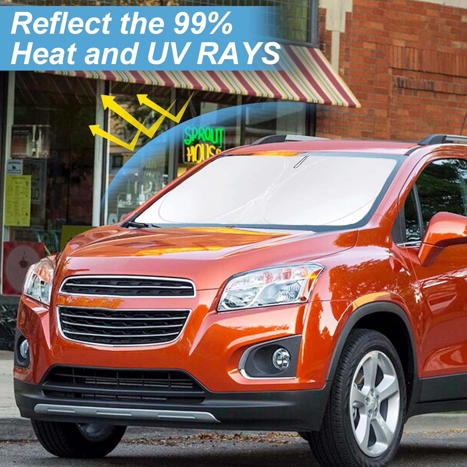 Foldable 2 Layer Windshield Sunshade for Chevy Trax 2013-2025