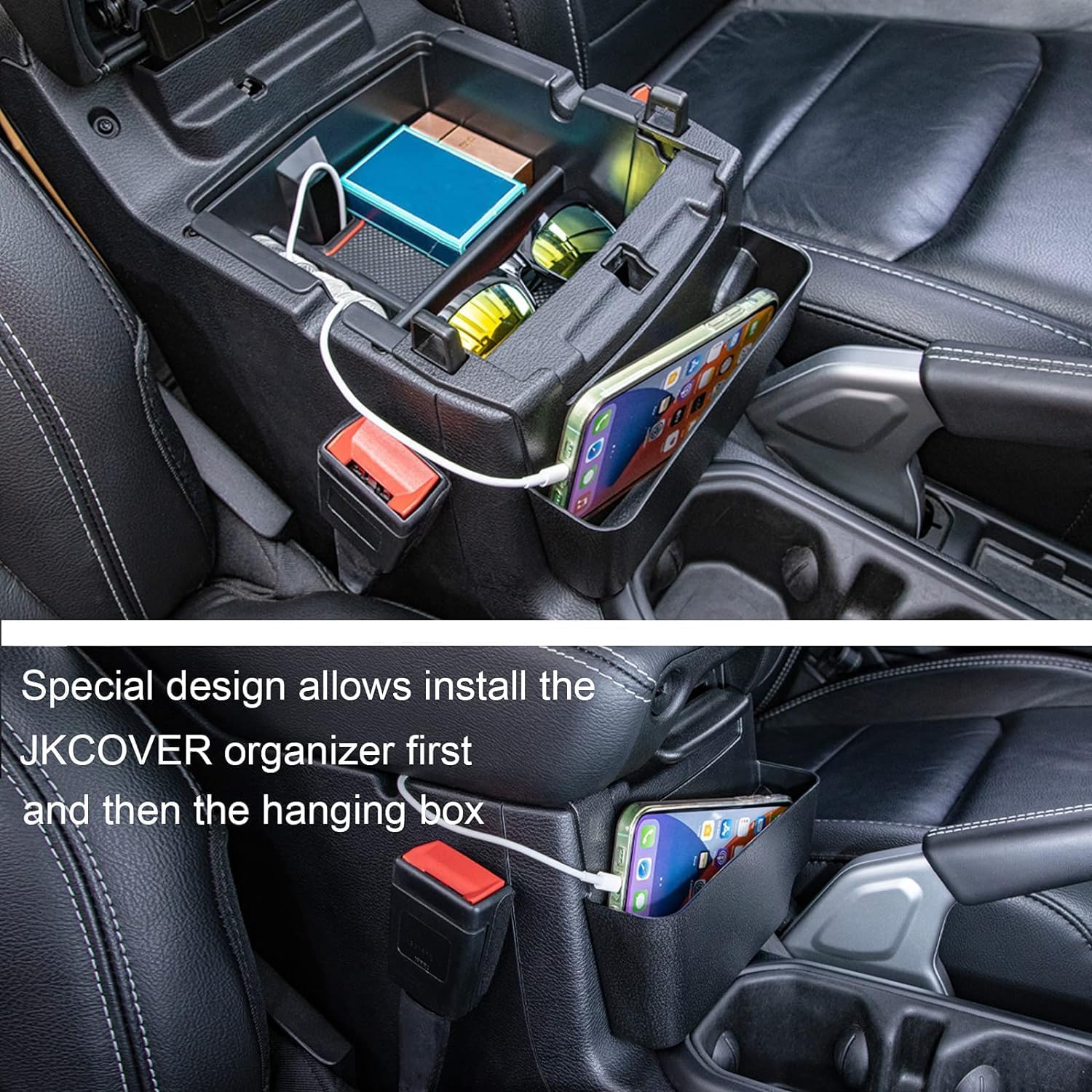 3PCS Center Console Organizer Tray for Wrangler and Gladiator 2018-2024
