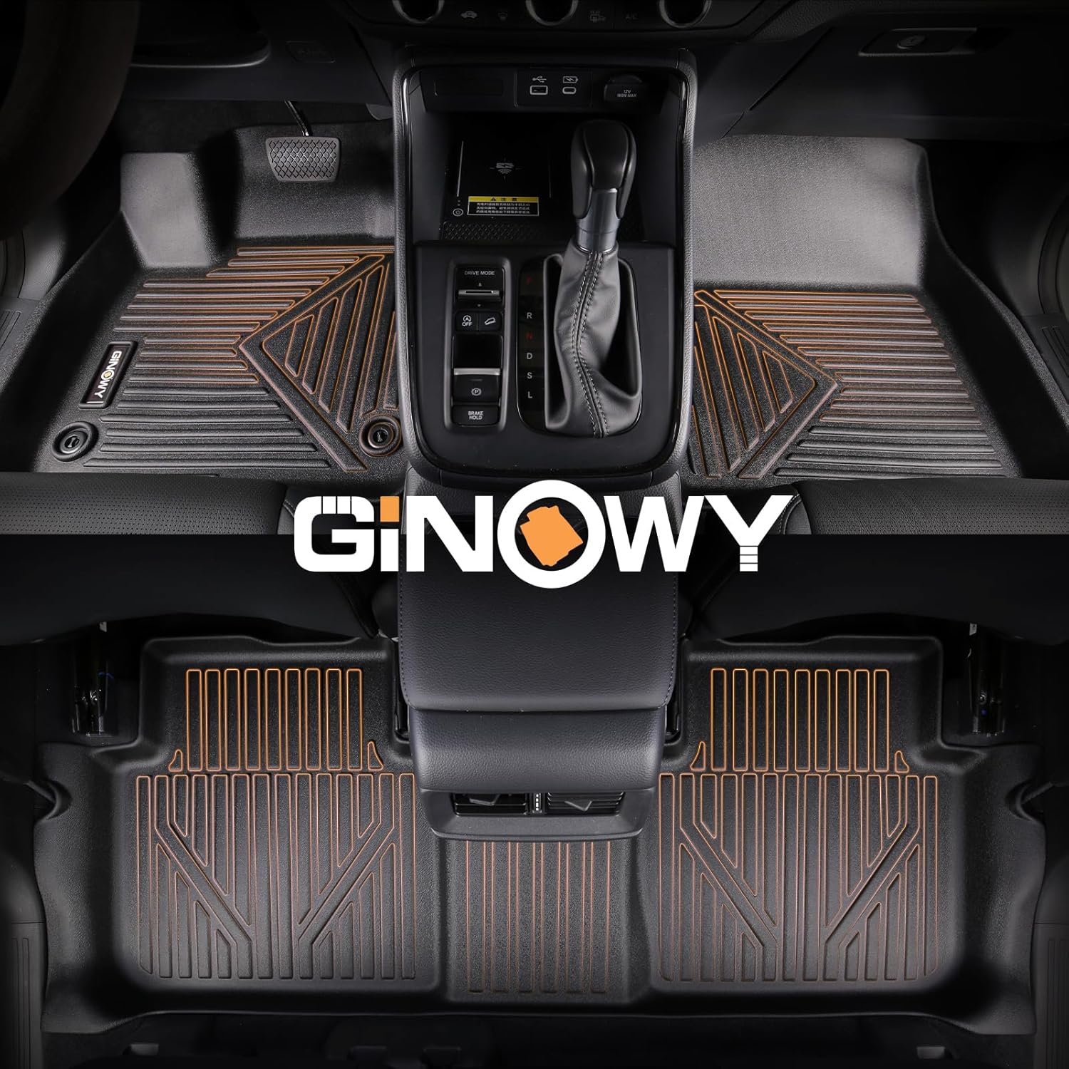 GINOWY Floor Mats for Honda Ridgeline 2017-2025 Black