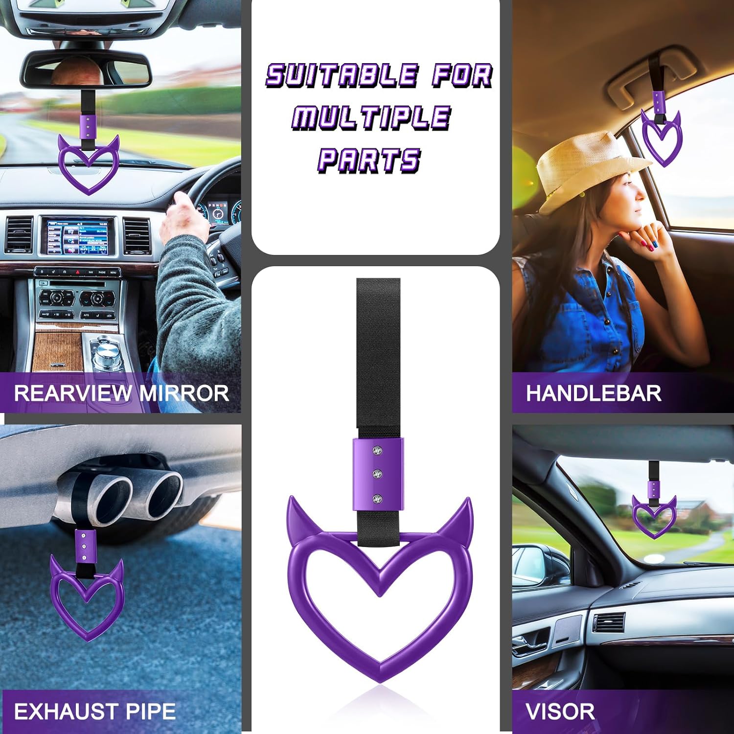 Fabbay 2 Piece Devil Heart Keychain Car Accessory
