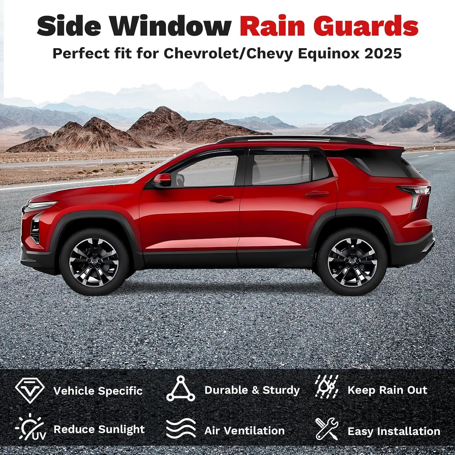 Canvcle Window Visors Rain Guards for 2025 2026 Chevrolet Equinox