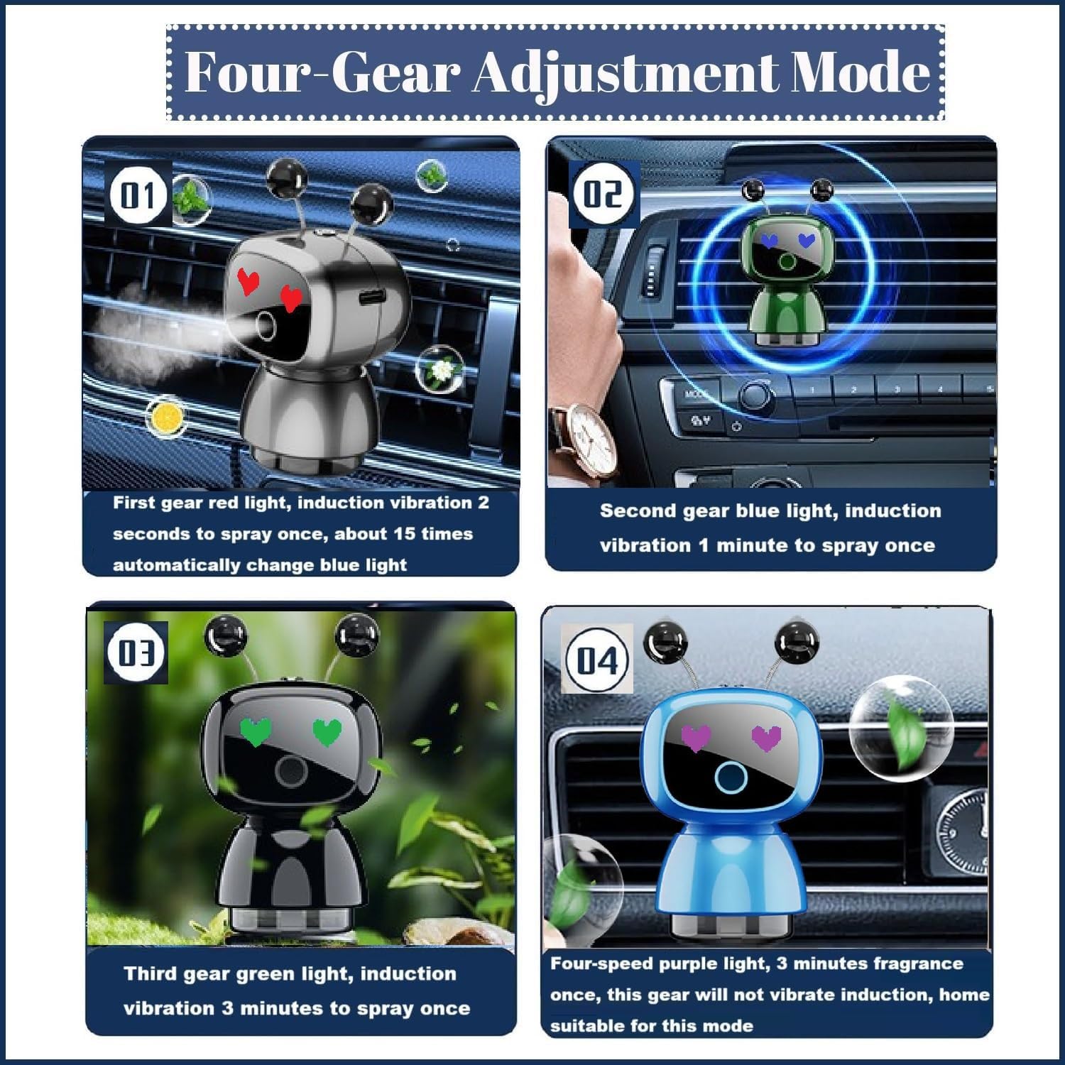 Robot Intelligent Aromatherapy Machine Smart Cute Robot Car Air Freshener V3