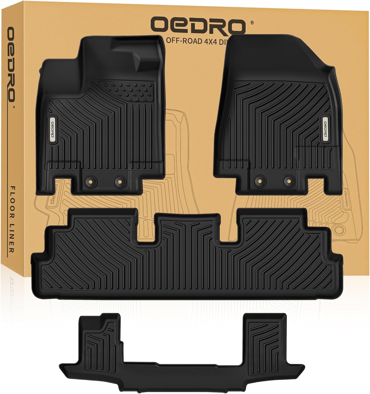 OEDRO Floor Mats for 2022-2025 Nissan Pathfinder 3 Row Set