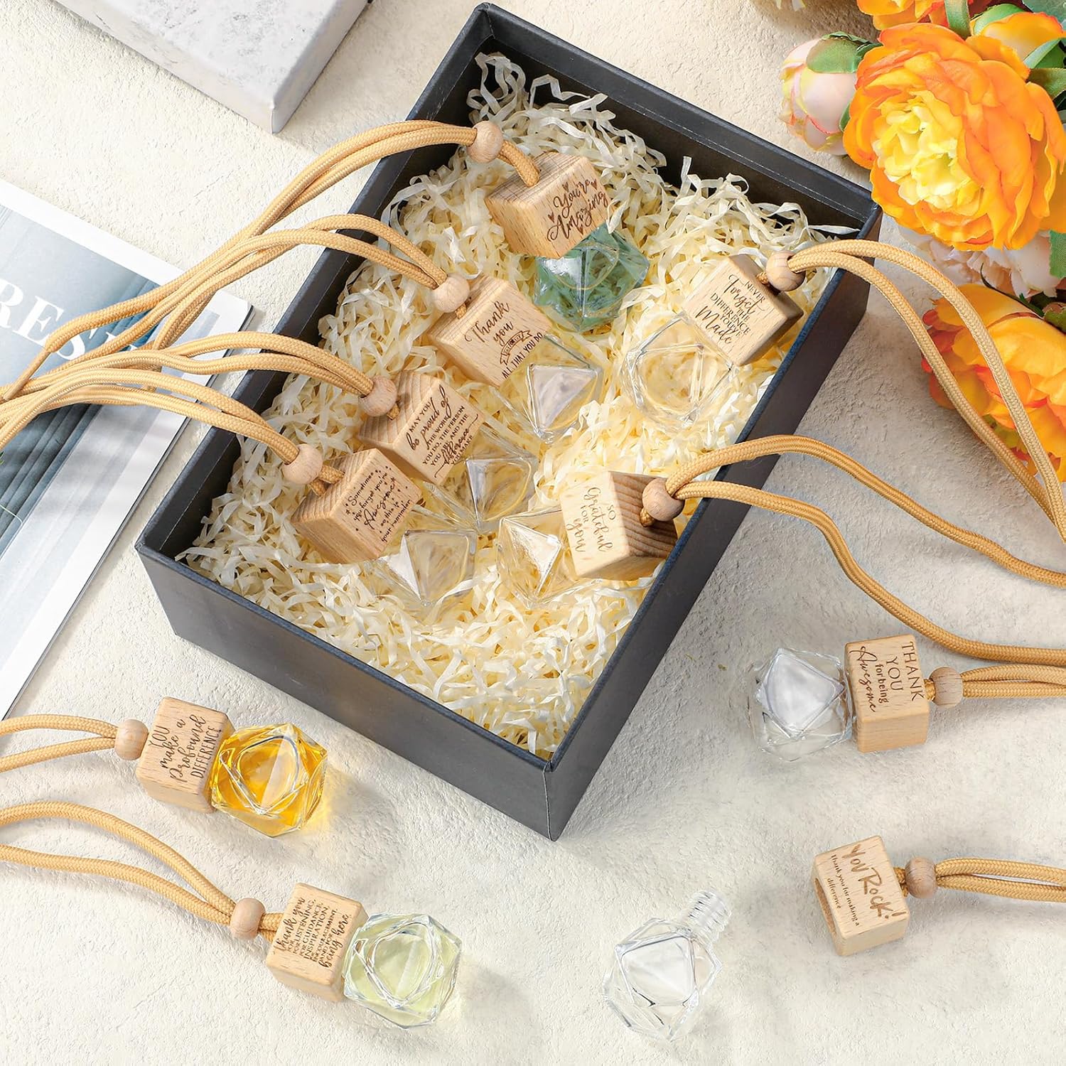 30 Pcs Appreciation Gift Car Diffuser with Inspirational Texts