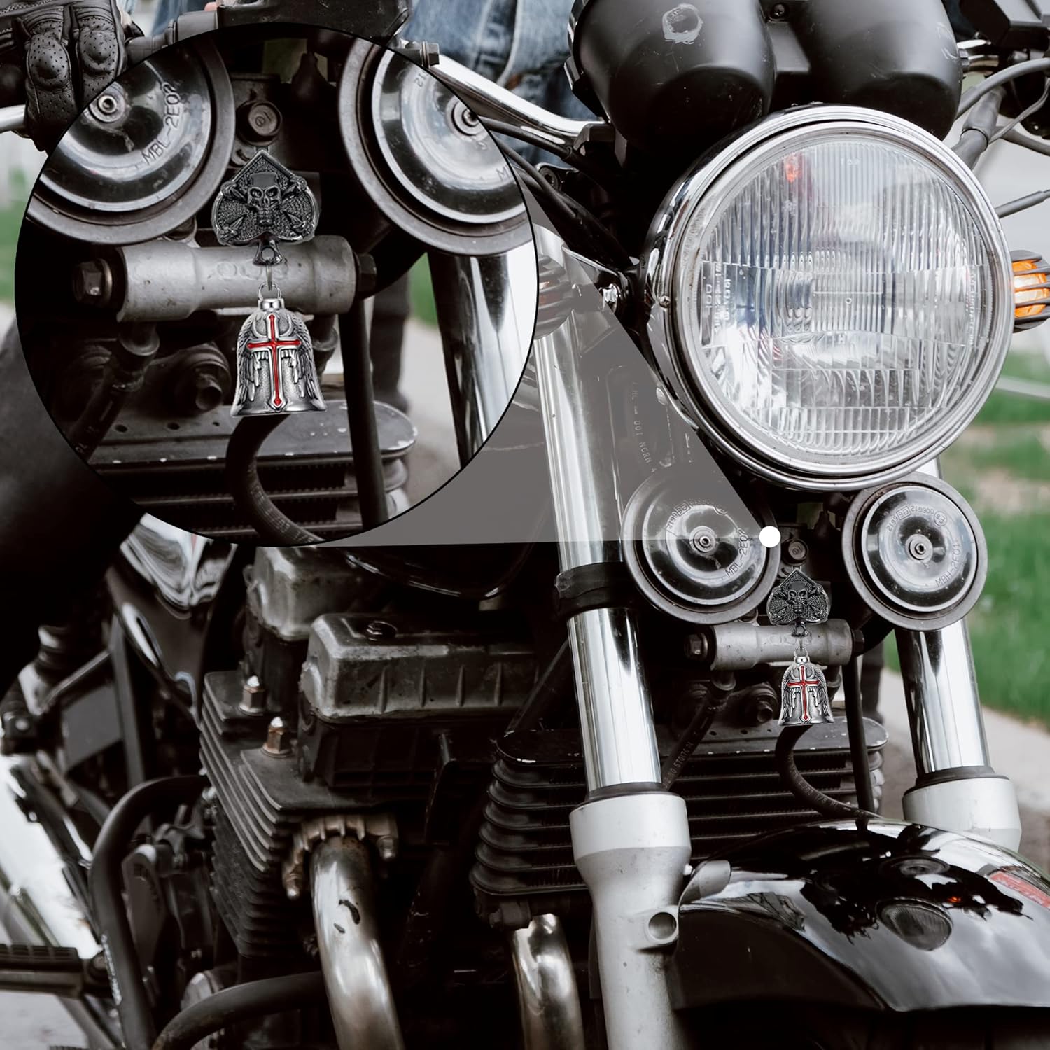 Candrame Motorcycle Bell Hanger with Split Rings