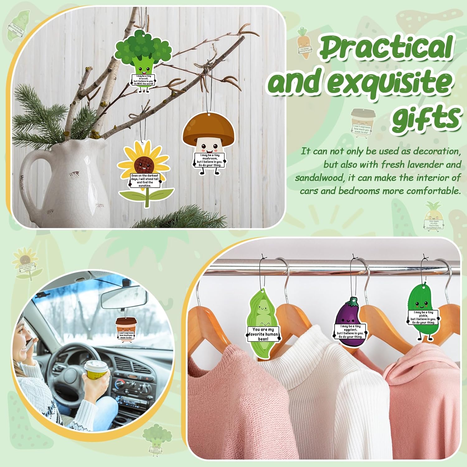 10 Pcs 10 Style Positive Car Air Fresheners with Scented Incense Chips