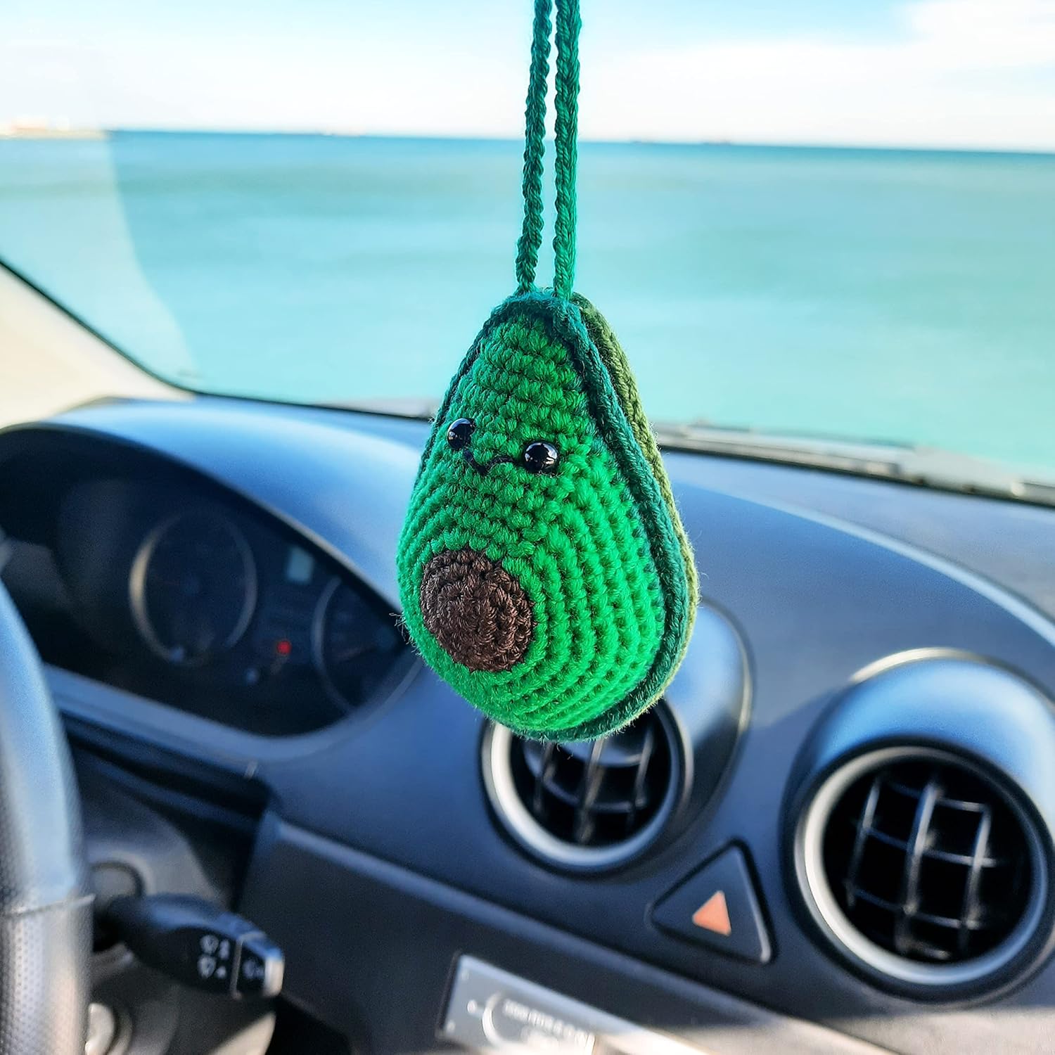 Handmade Crochet Avocado Ornament - Multi Use Amigurumi Decoration