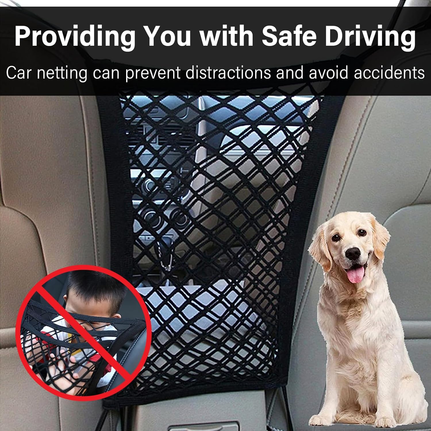Kewucn 2 Layers Car Mesh Organizer with Elasticity