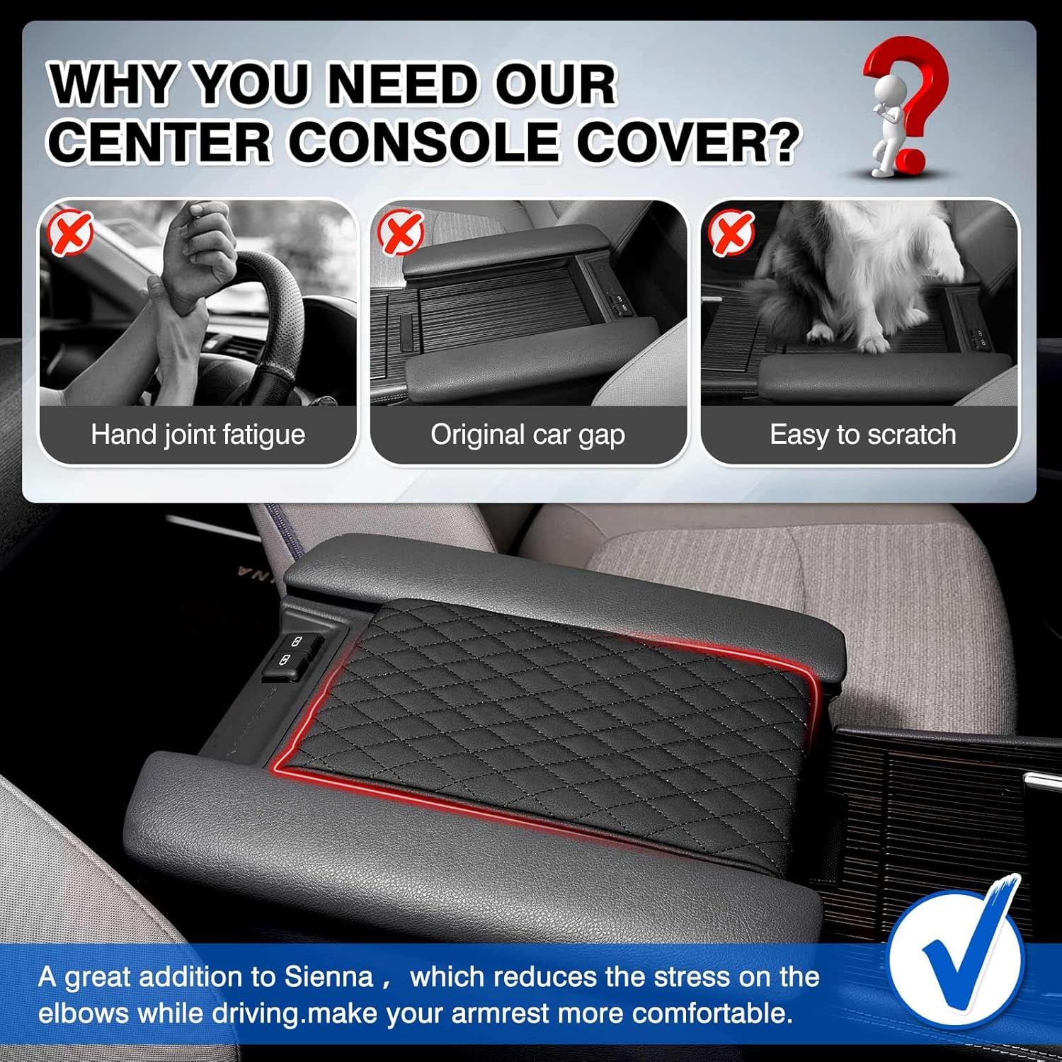 Autorder Center Console Cover for Toyota Sienna 2021-2025 2026