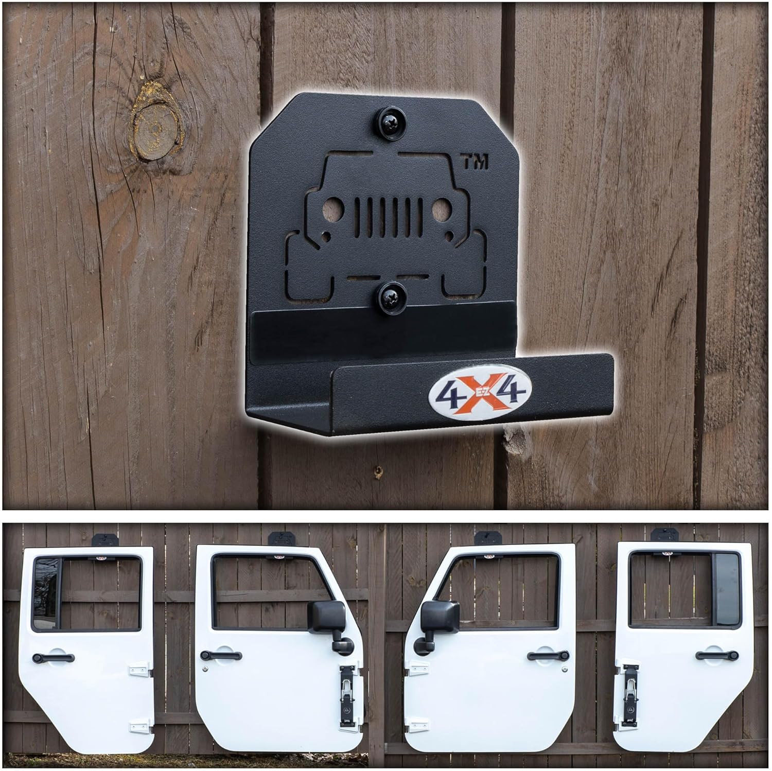 EZ4x4 Garage Door Hangers for Jeep - 4 Pack Heavy Duty