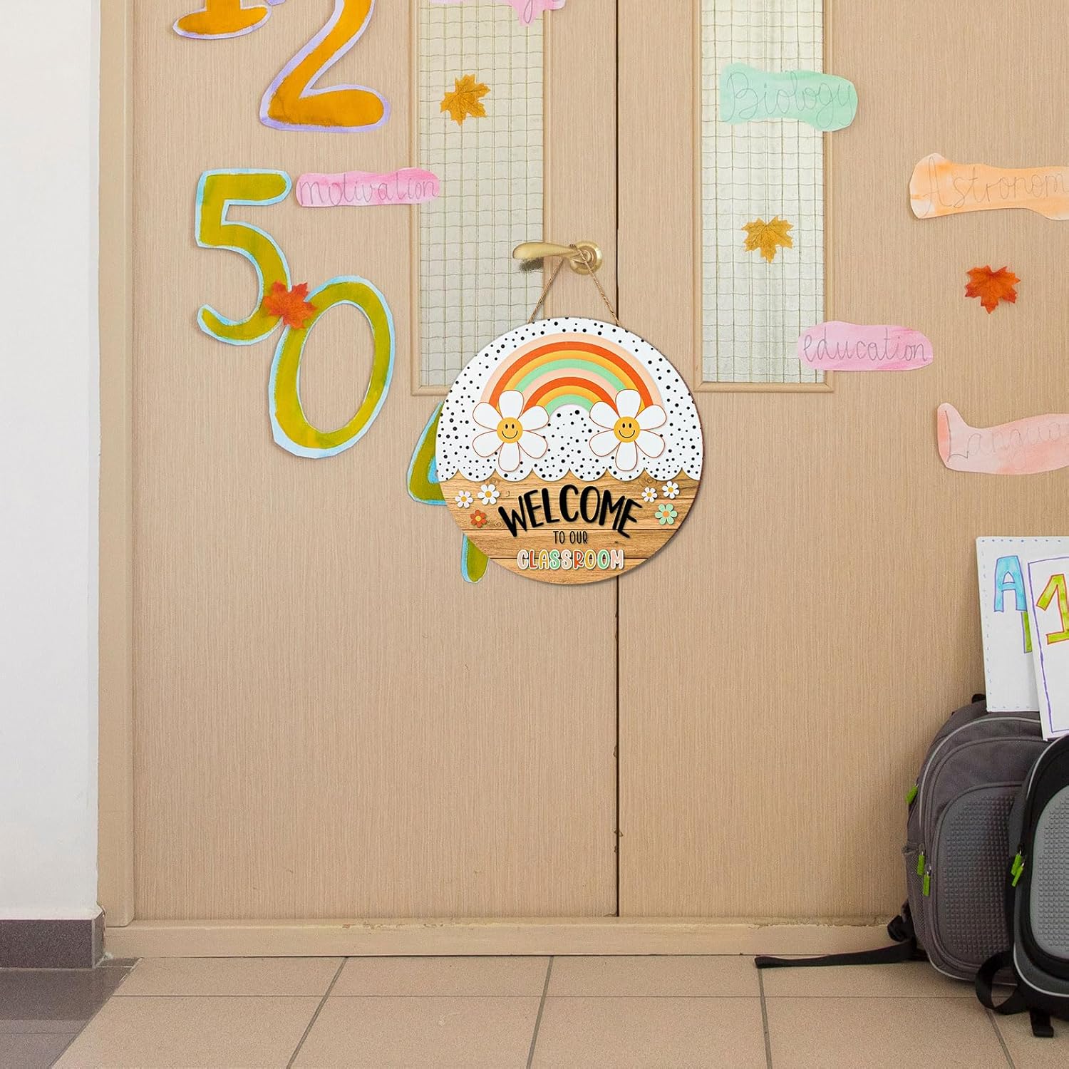Boho Welcome Sign for Classroom Door Decor 114in