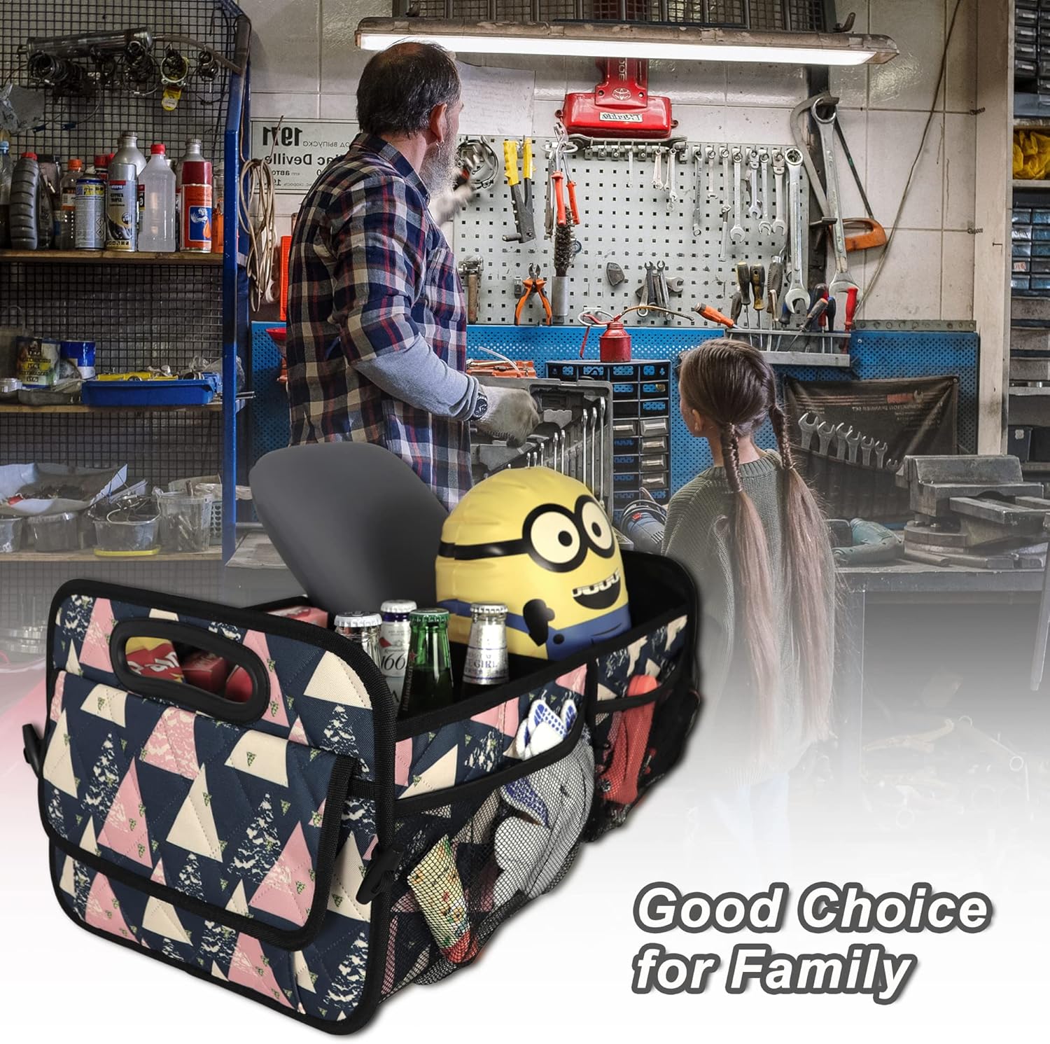 Deosk Trunk Organizer with 6 Big Pockets 50L Waterproof for Car SUV