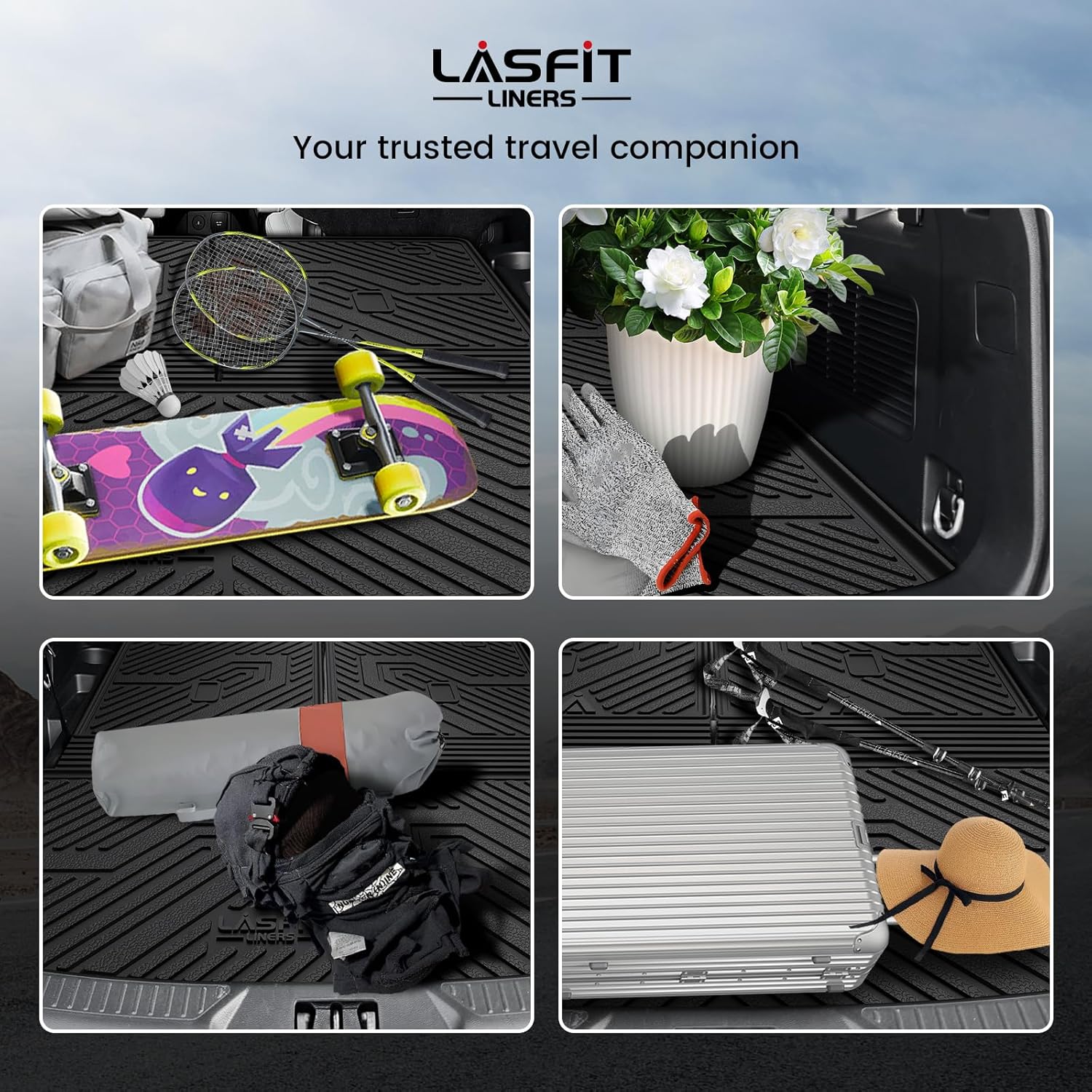 LASFIT Trunk Backrest Mat Ford Explorer 2020-2025 Black
