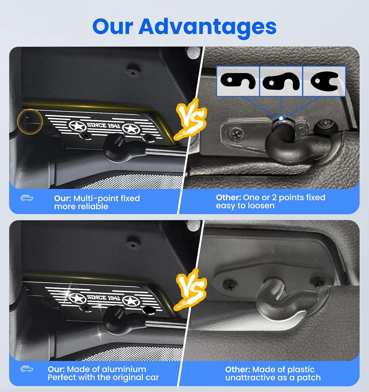 Upgraded Sun Visor Repair Kit for Jeep Wrangler and Gladiator