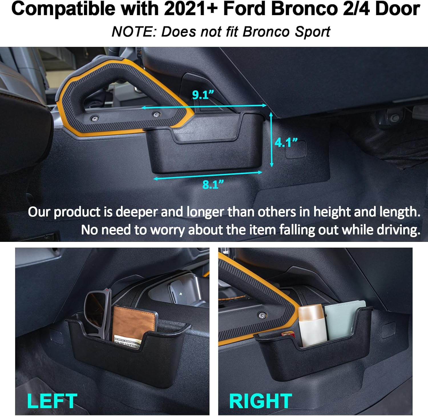 TOPINSTALL Gear Shifter Organizer for Ford Bronco 2021-2025