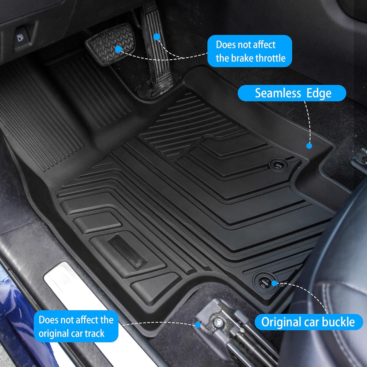 Bomely Floor Mats for 2020-2025 Toyota Highlander 7 Seats