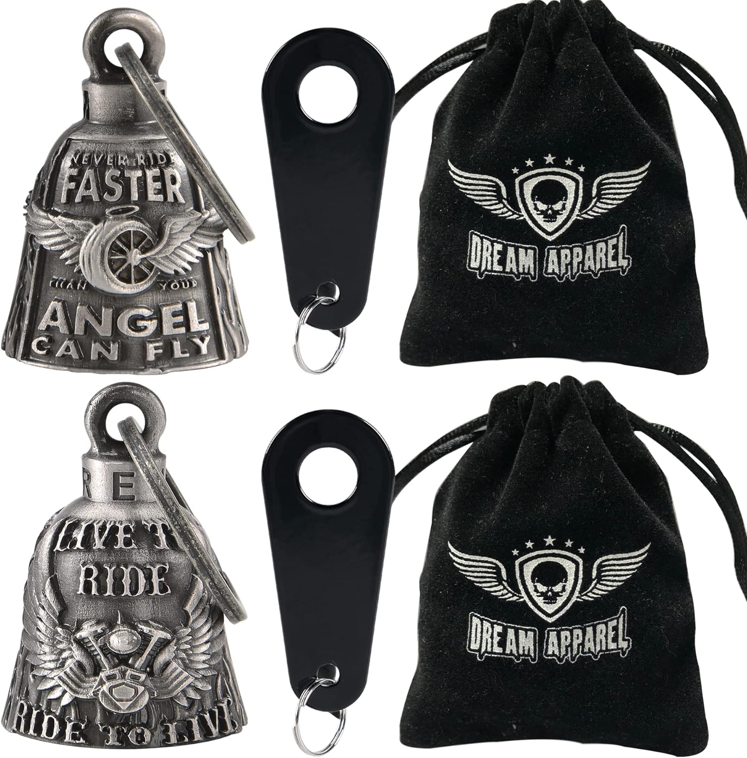 Dream Apparel 2 Pack Motorcycle Bells with Hangers 1