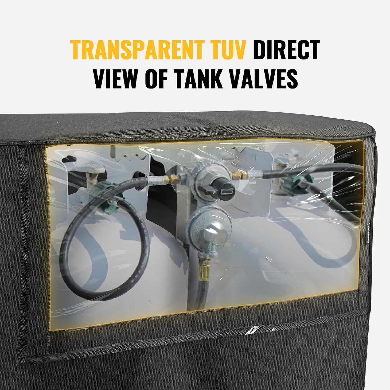 BougeRV Propane Tank Cover with Visible Valve Black