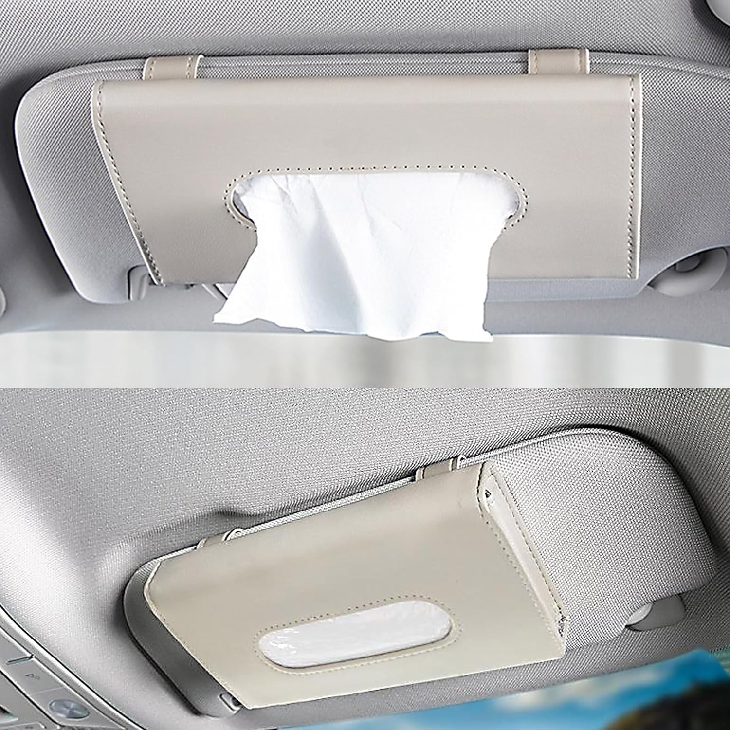 Gunhunt Car Tissue Holder with Leather Cover