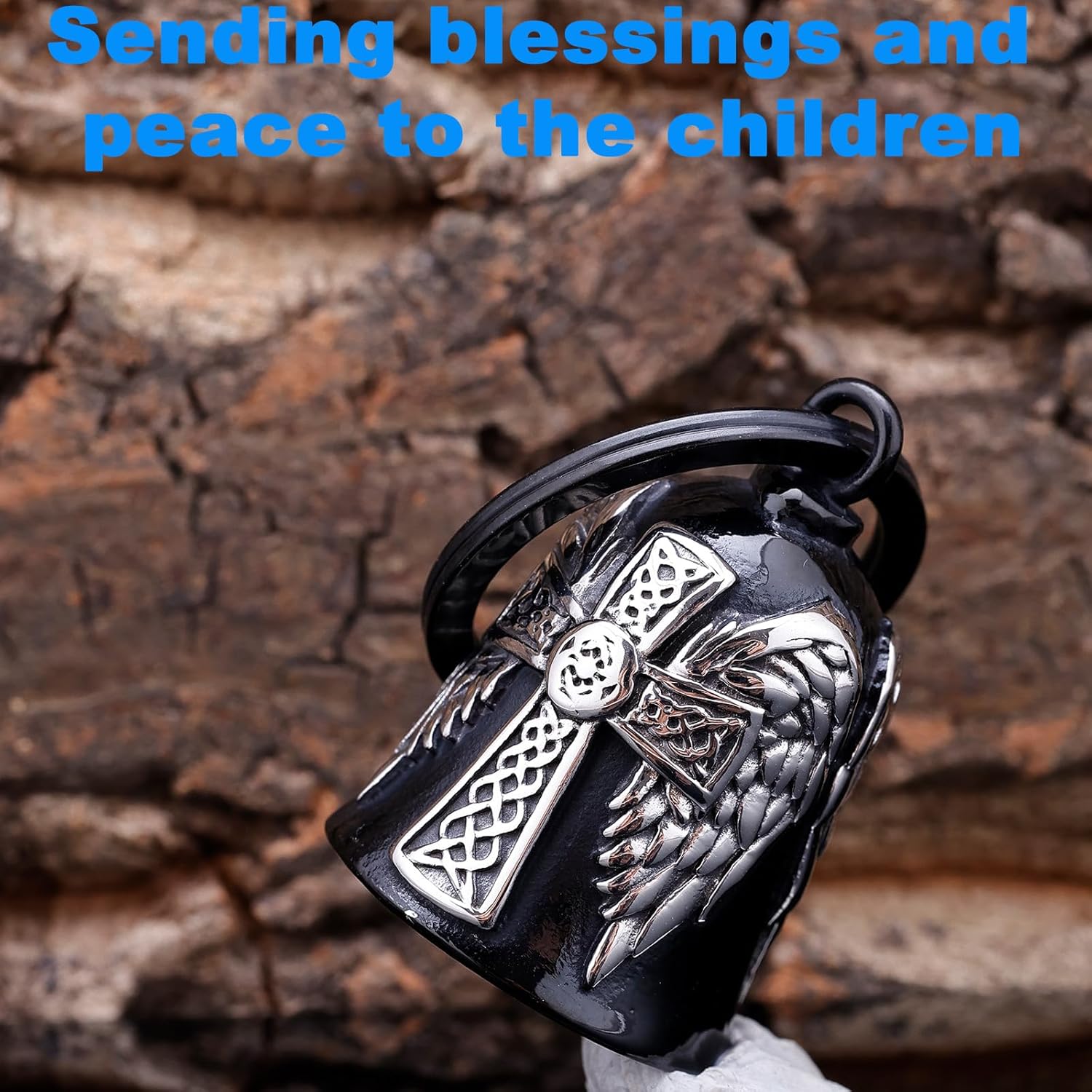 Motorcycle Bells for Men - Stainless Steel with Celtic Cross Design