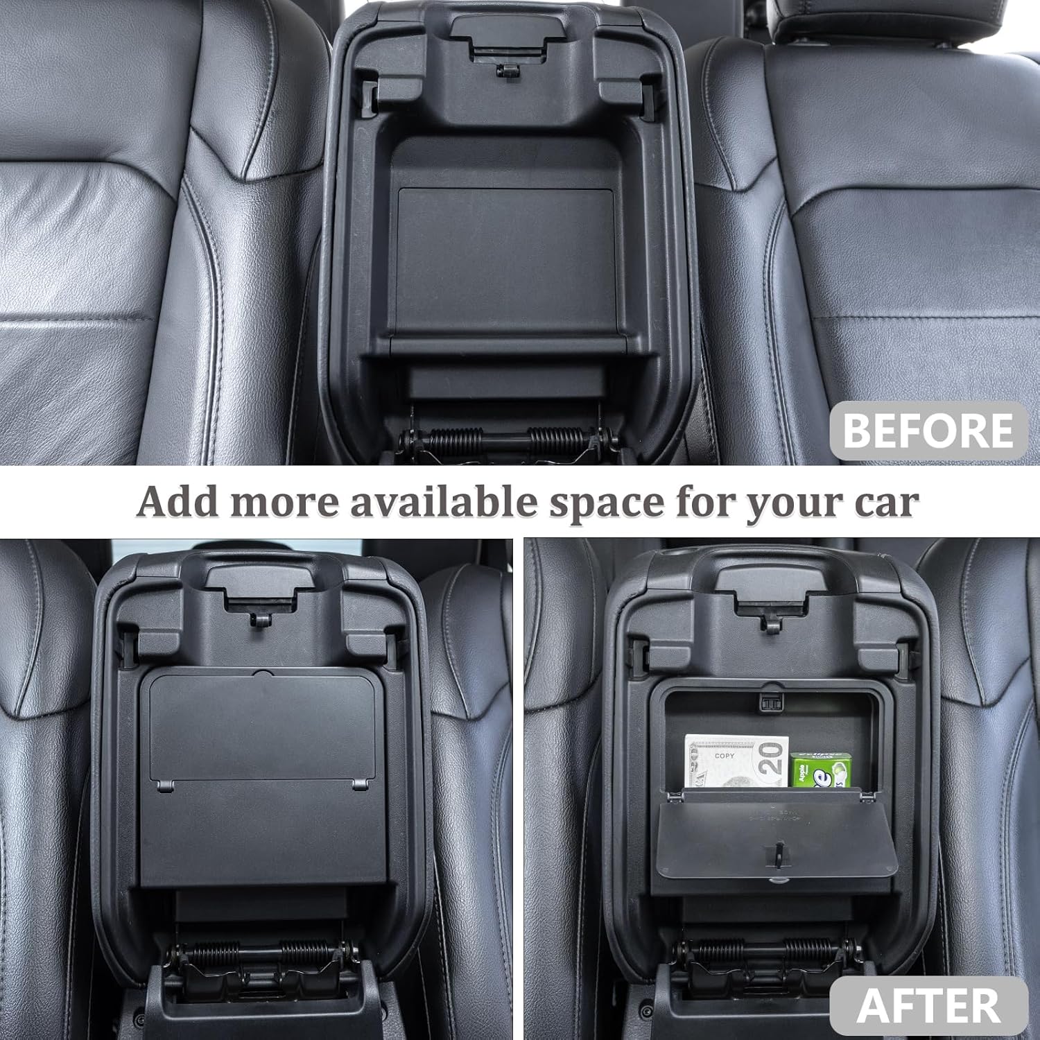 JKCOVER Center Console Hidden Storage Box