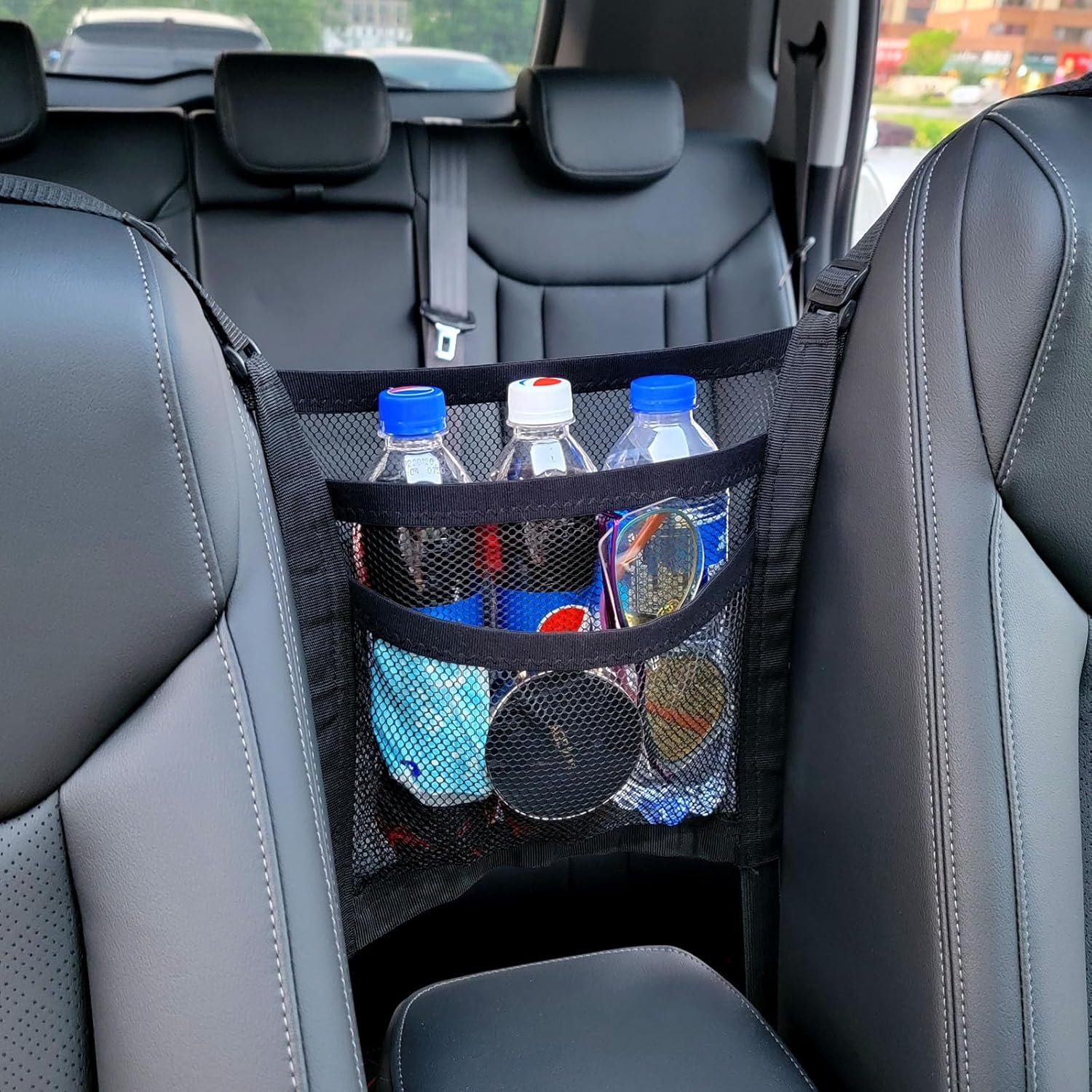 VEHIRIE 3-Layer Seat Back Organizer Black 118x118 Inch
