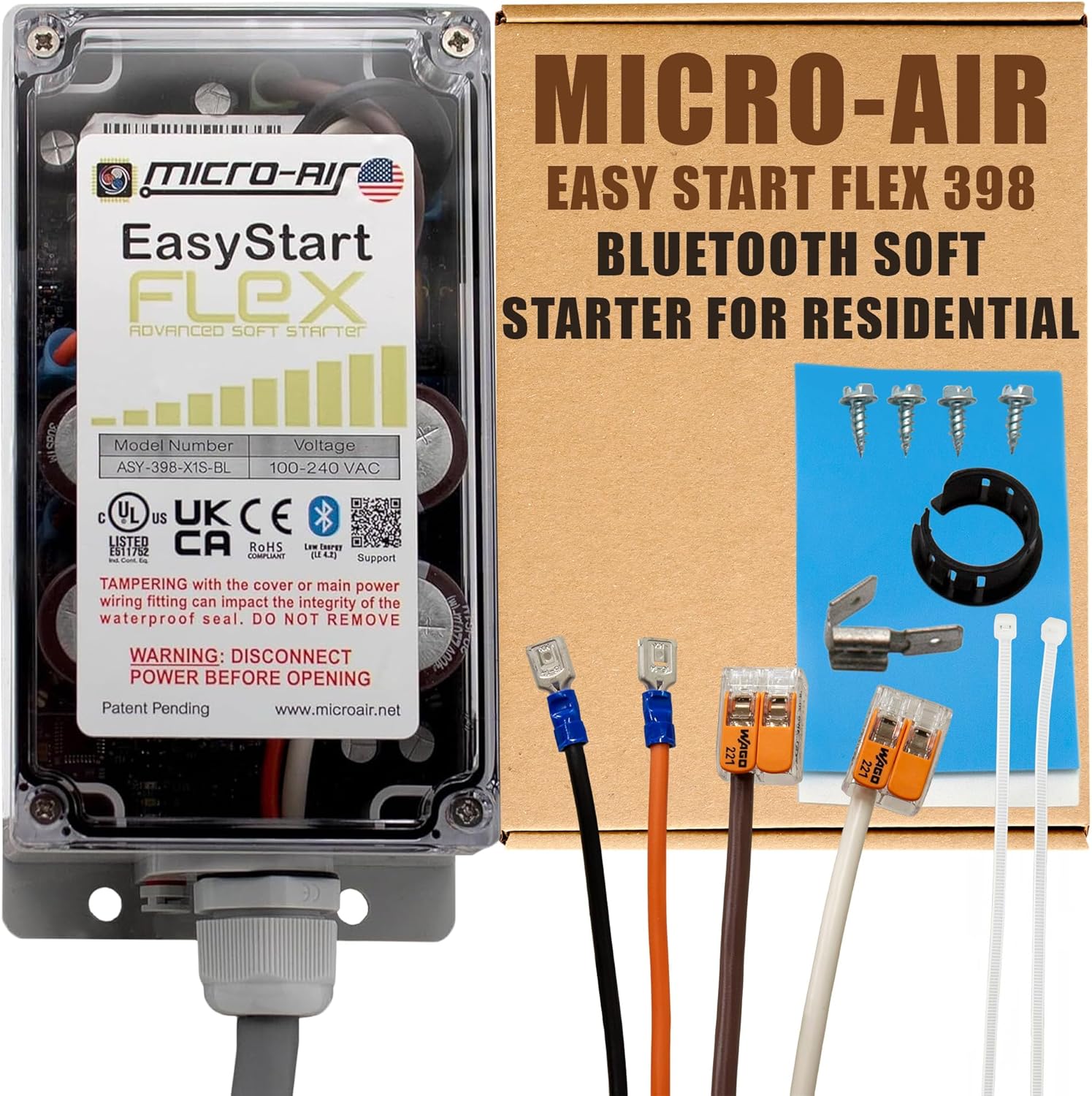 Micro-Air EasyStart FLEX 398 - Bluetooth Soft Start Kit for AC RV and Commercial Use