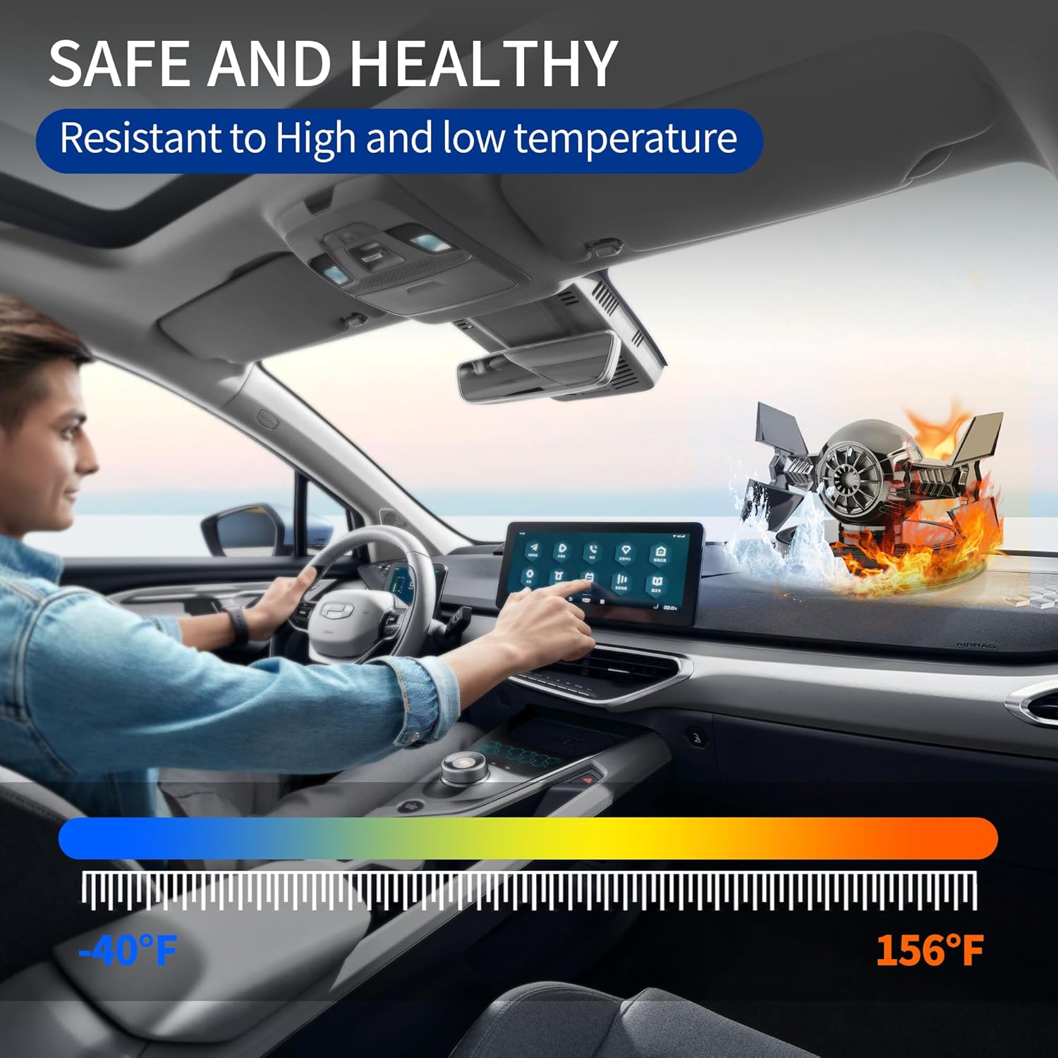 Solar-Powered Car Air Freshener with Rotating Aromatherapy