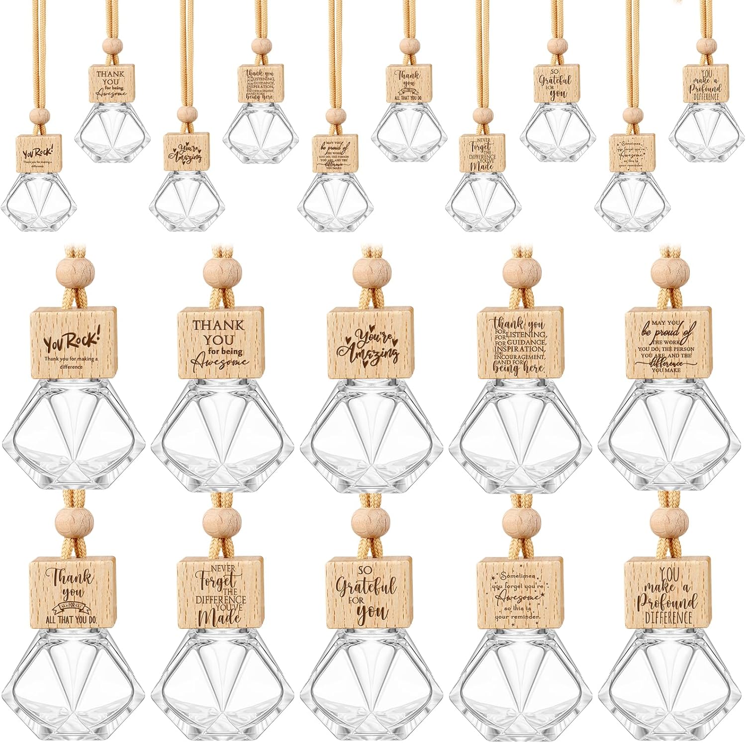 30 Pcs Appreciation Gift Car Diffuser with Inspirational Texts