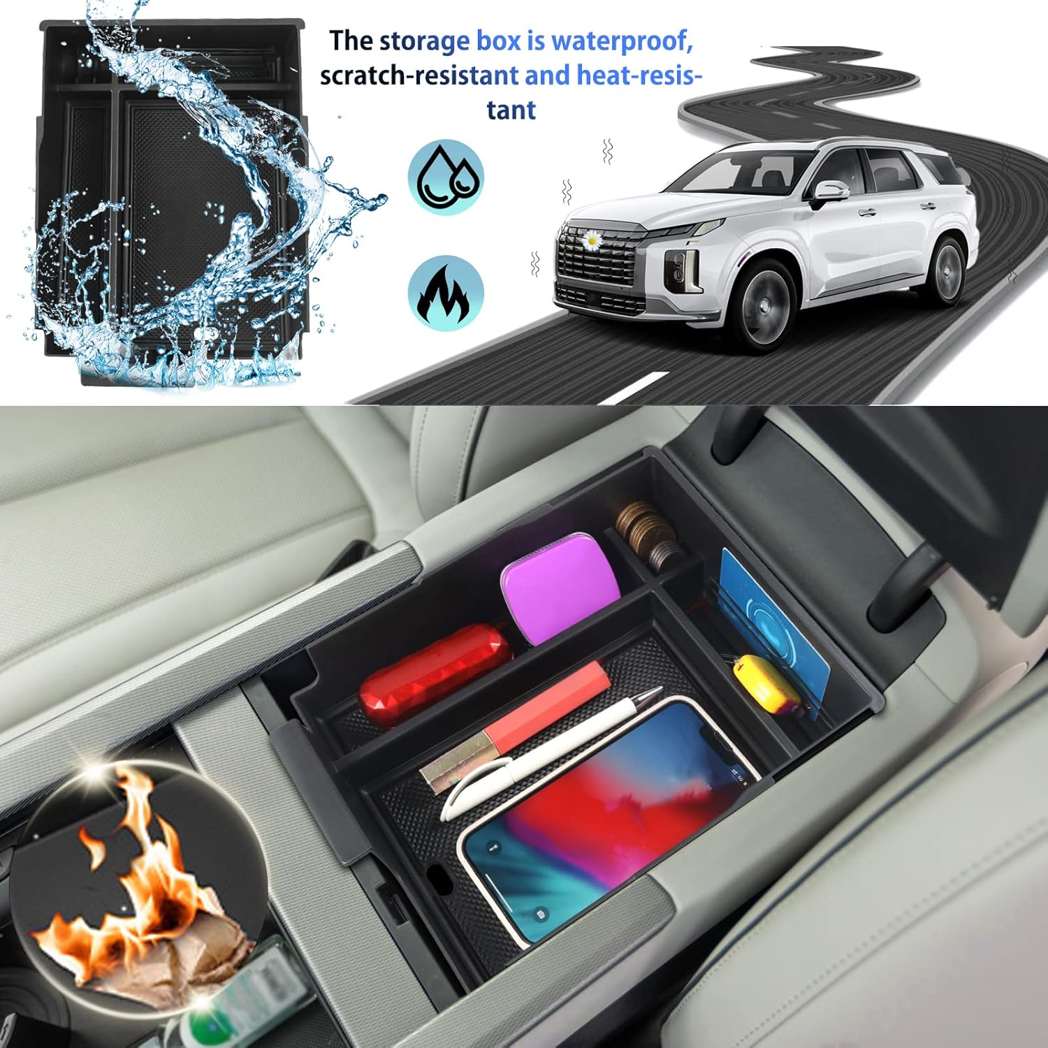 SHAOHAO Hyundai Palisade 2024 Center Console Organizer Tray