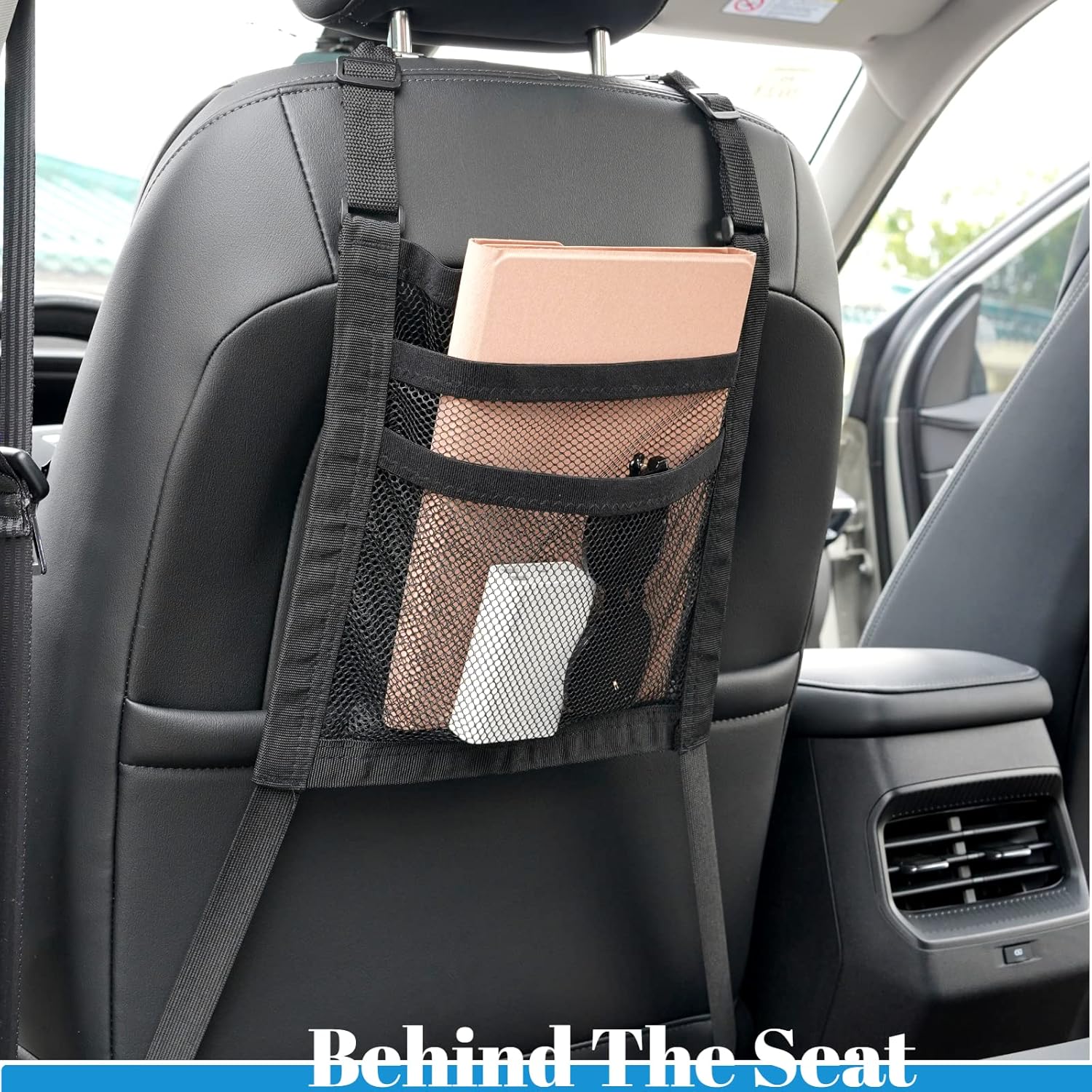 VEHIRIE 3-Layer Seat Back Organizer Black 118x118 Inch