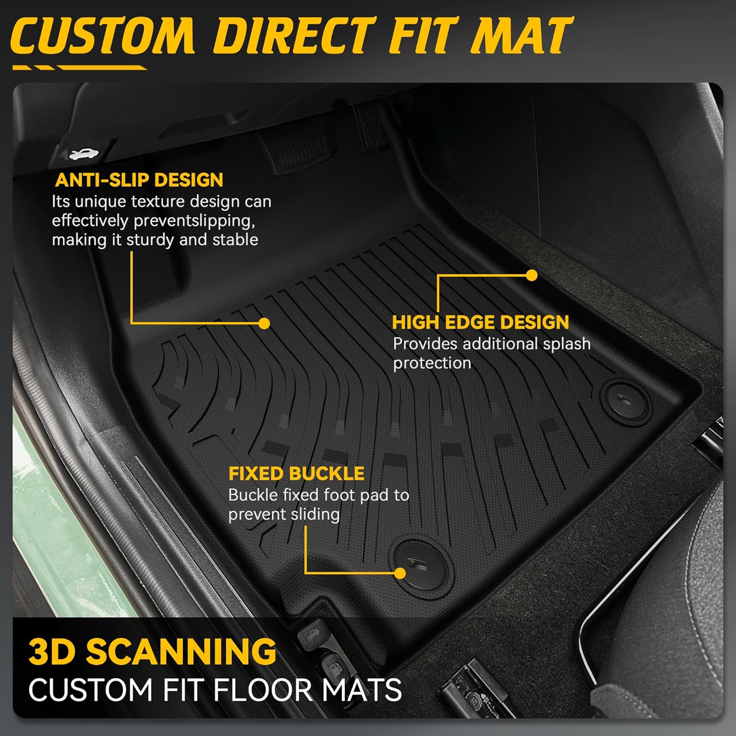 TIEZFUL Floor Mats Set for KIA K4 2025 Black