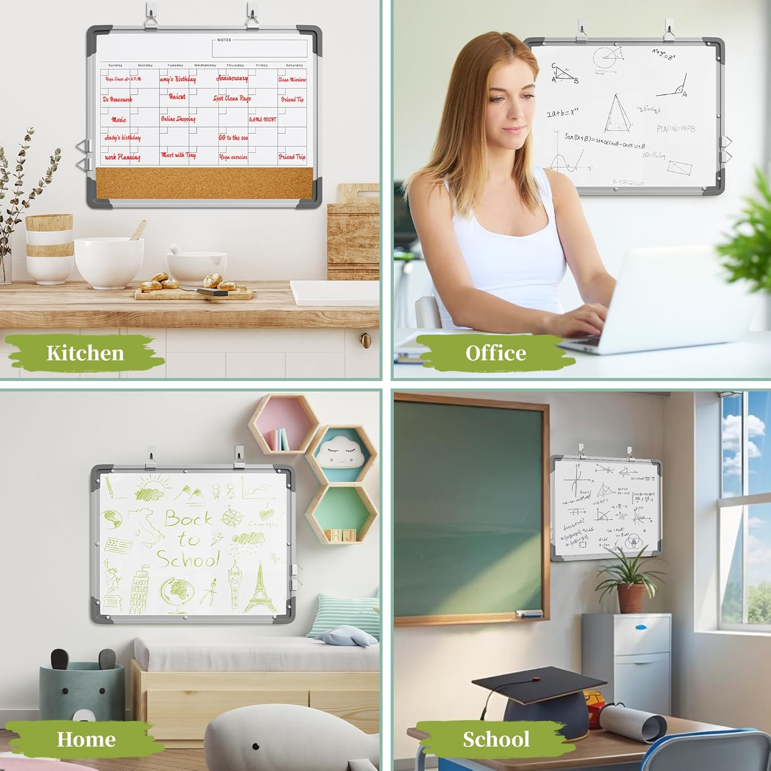 Polegas 17x13 Magnetic Dry Erase Cork Wall Board