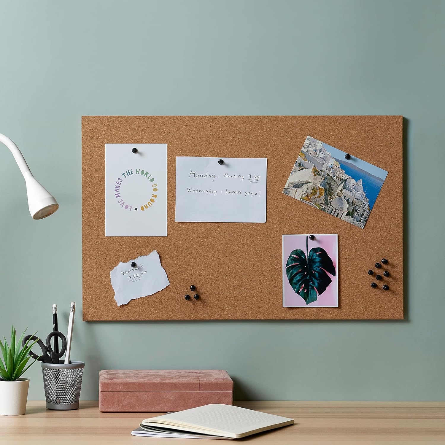 IKEA FLNSA Memo Board With Pins 52x33cm Cork