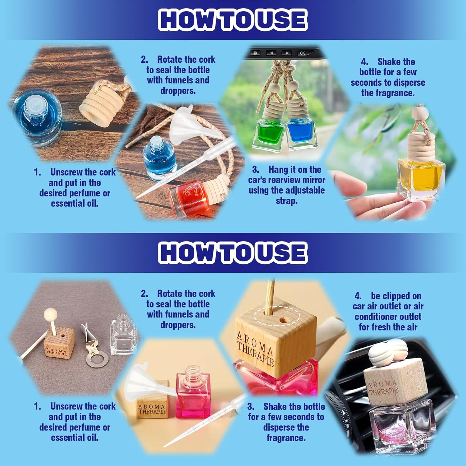 21 Pcs 8ml Clear Car Air Freshener Set