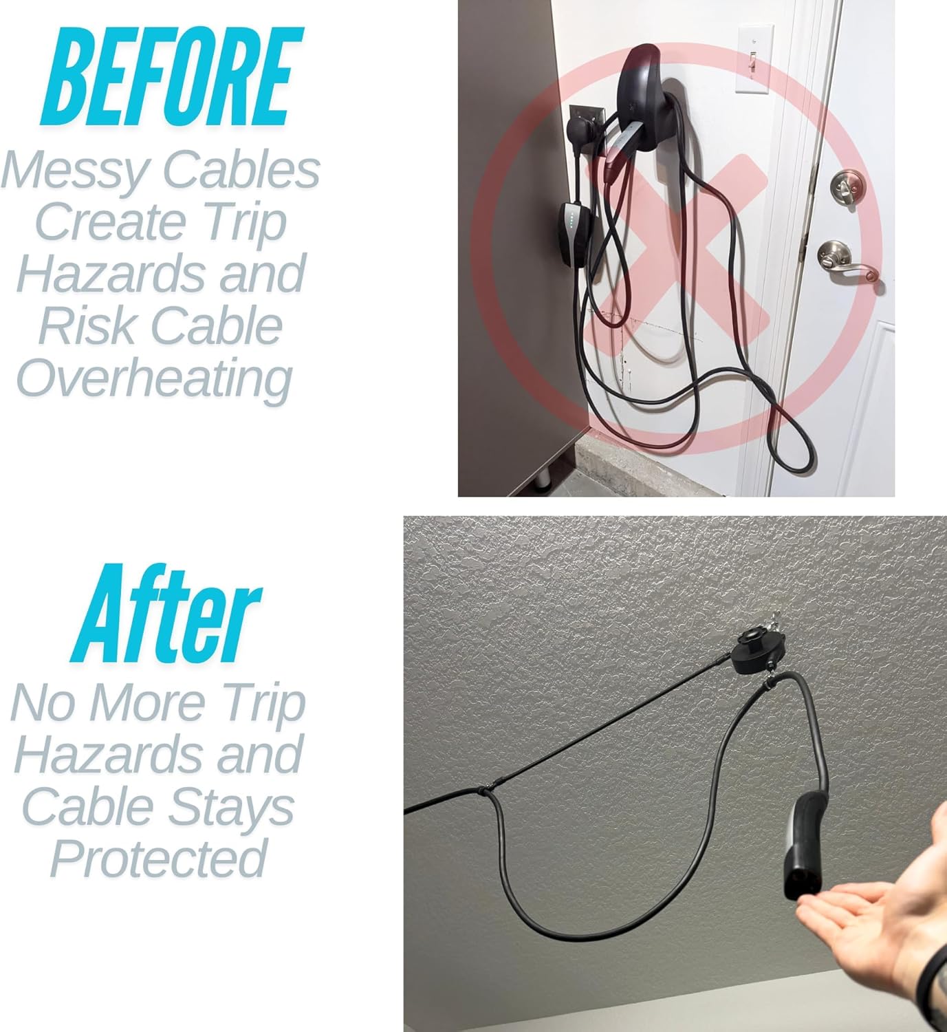 ChargeFlex with GlideTrack - Universal EV Retractable Cable Organizer